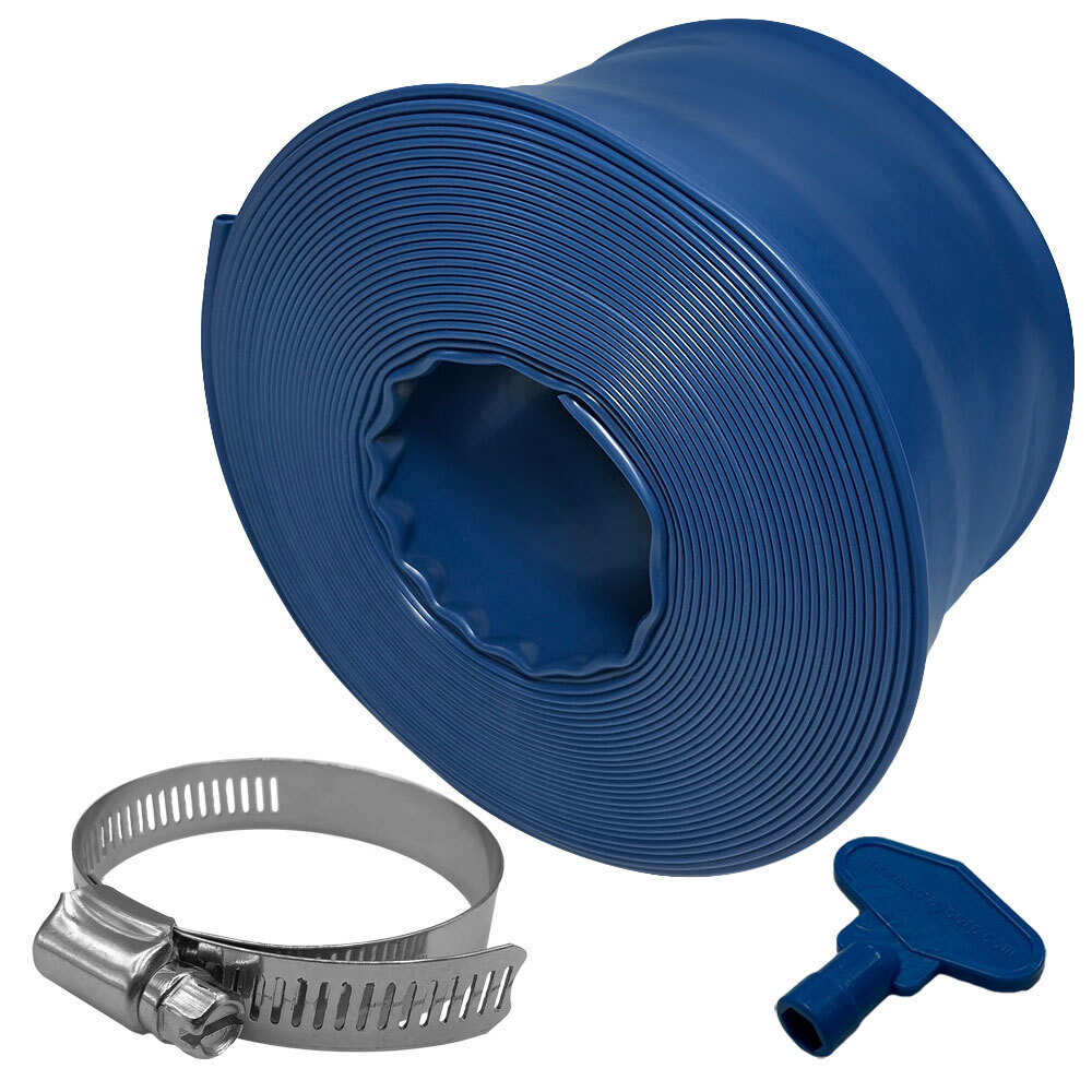 Puri Tech Heavy Duty Pool Backwash/Drain Hose Clamp and Key Included 2in x 25 ft