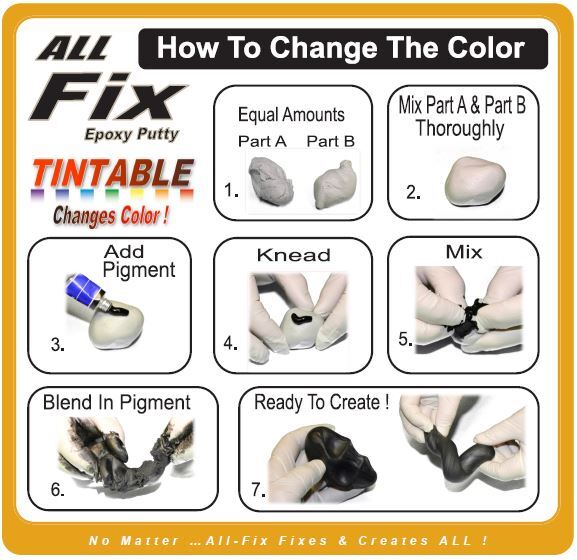 ALL-FIX H2O EPOXY PUTTY Pool Repair Tile Gunite Stone Concrete Fiberglass Leaks