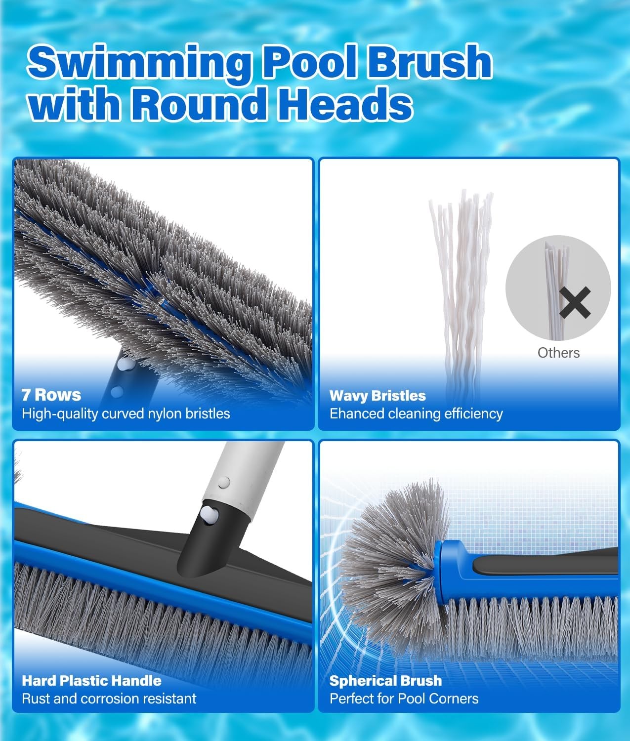 4-in-1 Deluxe Pool Cleaning kit Pool Cleaning Tools W/ 10Ft Adjustable Pole