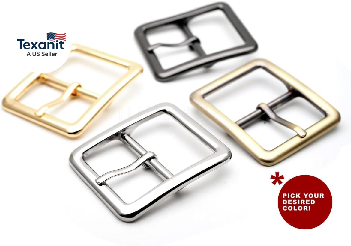 1Pc 1.5 Inches Single Prong Belt Buckle Square Center Bar Buckles Leather Craft
