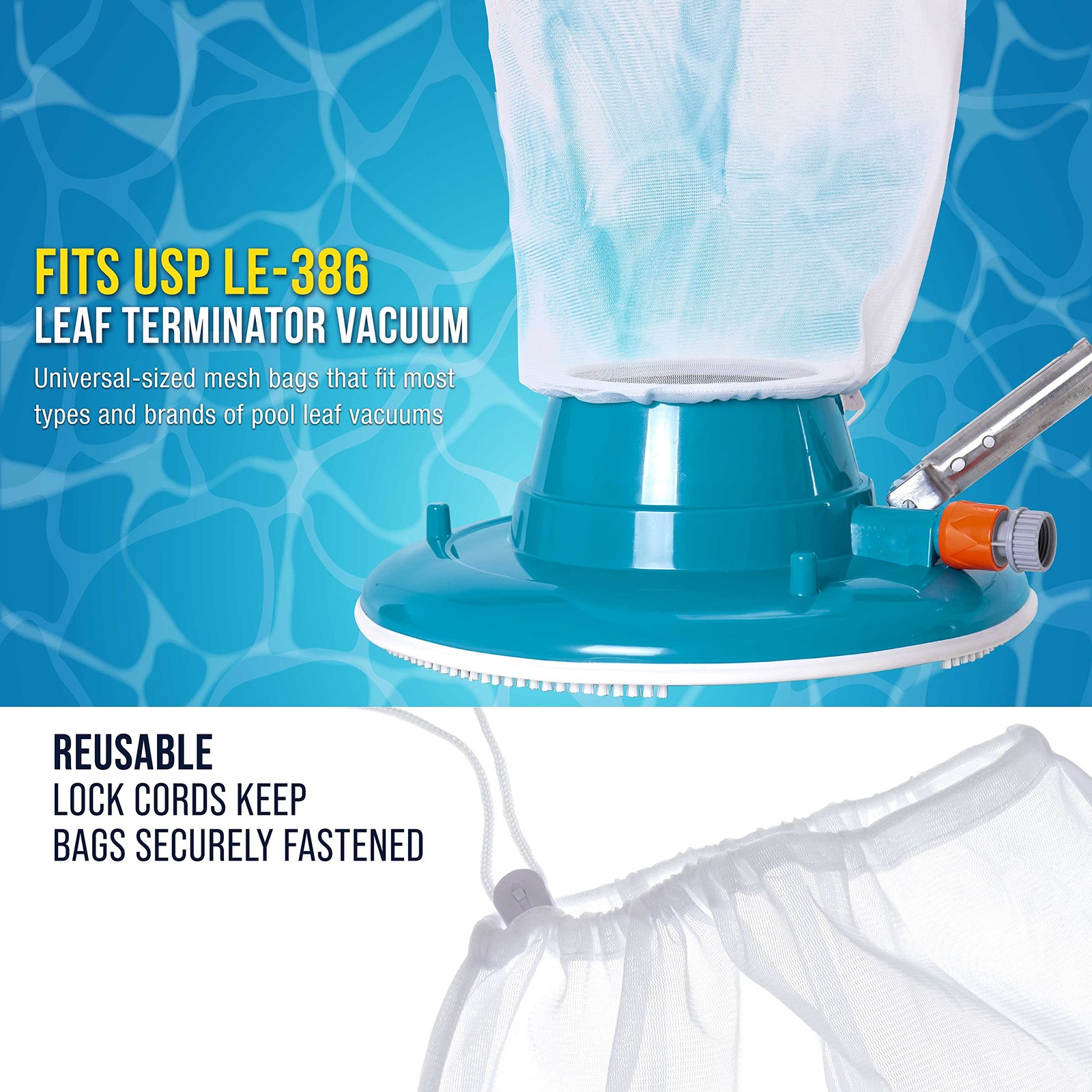 U.S. Pool Supply Fine Mesh Filter Bags for Leaf Vacuum 16&Prime; X 20&Prime;, White