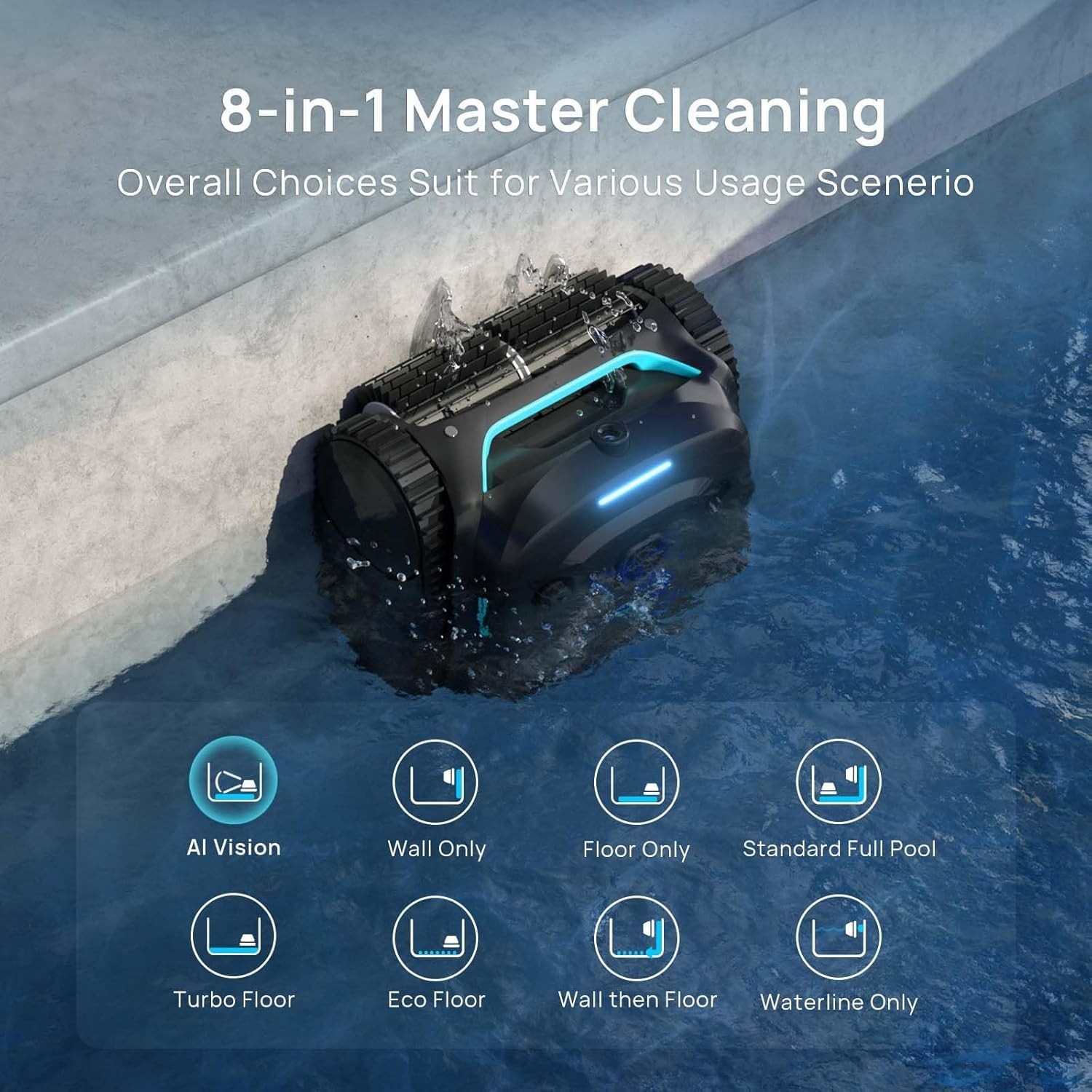 WYBOT C2 Vision AI Camera Cordless Pool Vacuum Robot for inground Pools Smart