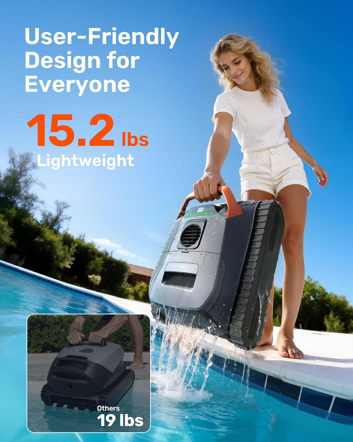 Litevac G1 Cordless Robotic Pool Cleaner for Inground Pools, above Ground Pool V