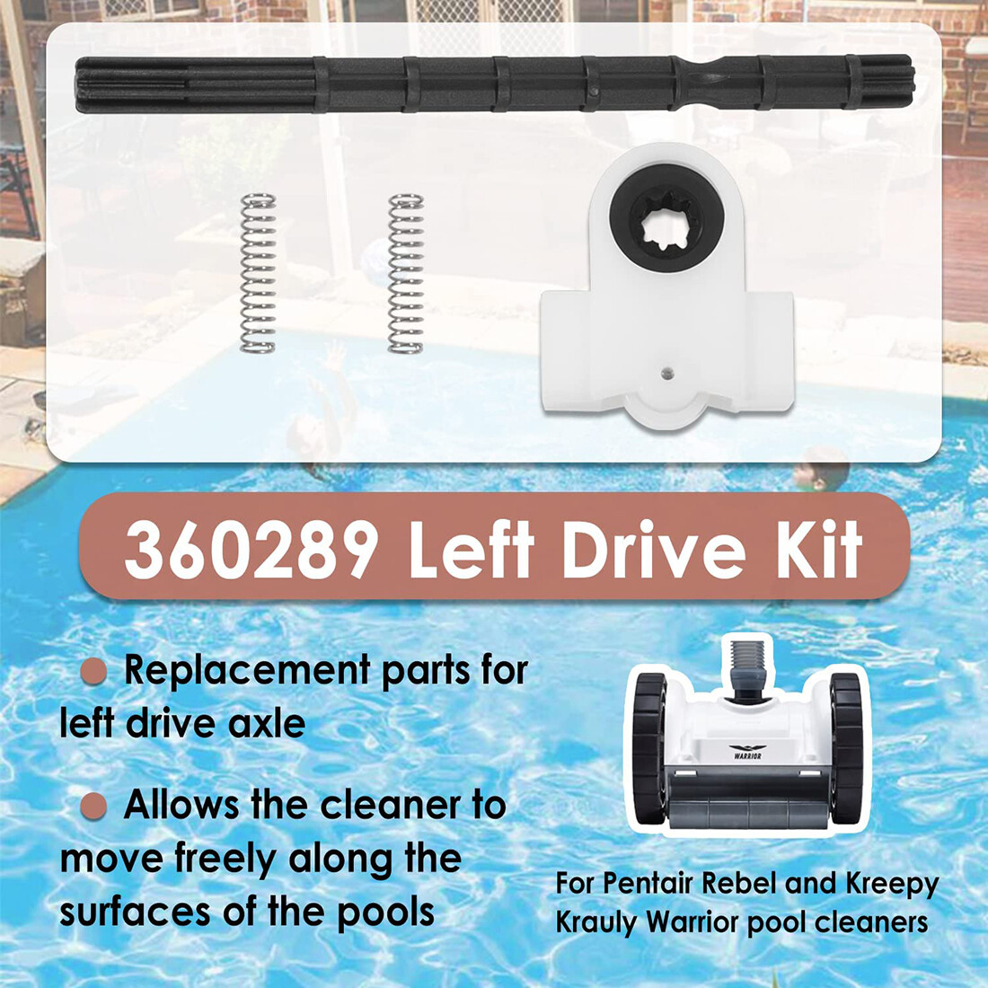 for Pentair 360289 Left Drive Kit Rebel Kreepy Krauly Warrior Suction Pool Clean