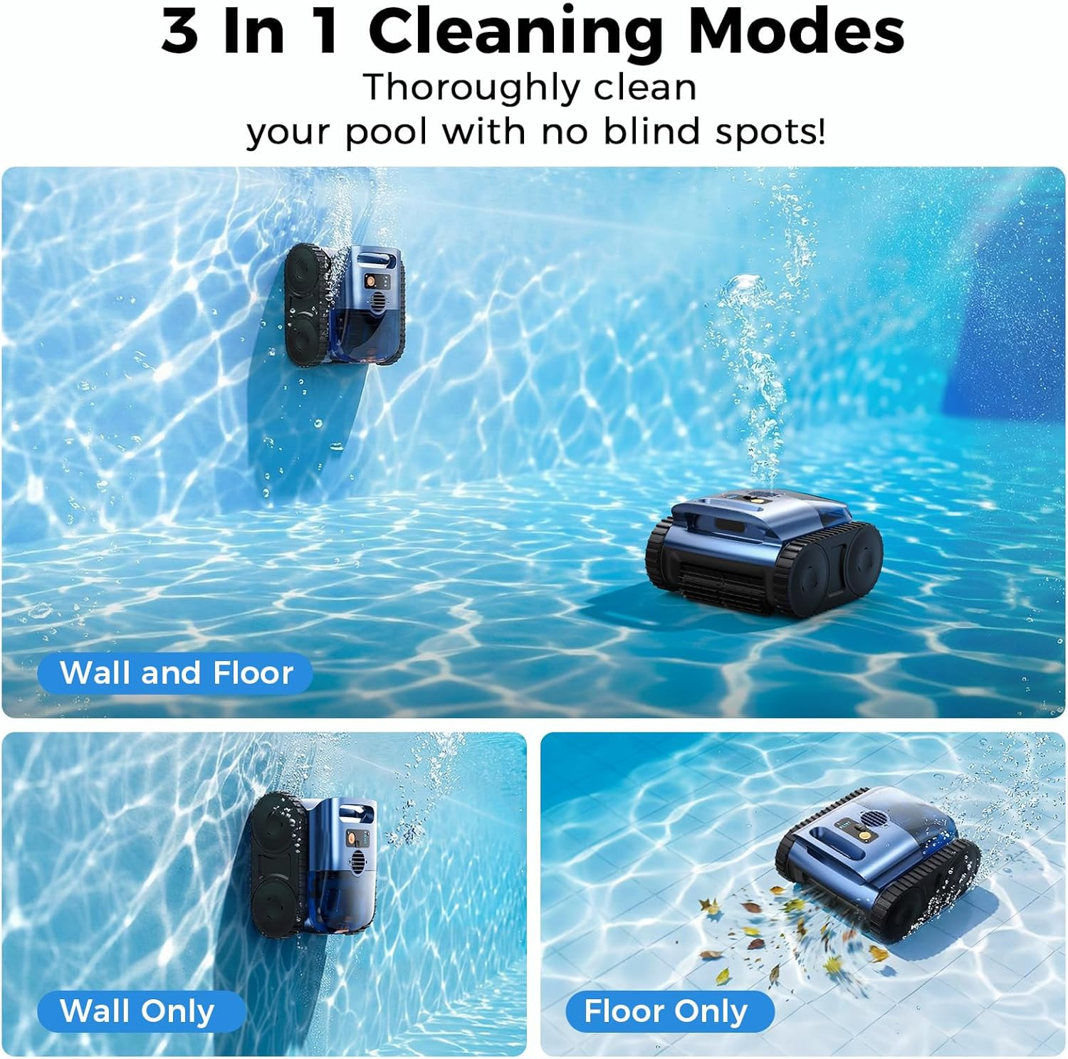Robotic Pool Cleaner,Cordless Pool Vacuum for Inground Pools,Automatic Pool Clea