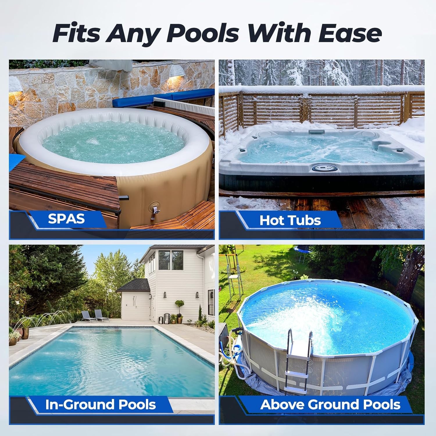Pool Vacuum for Above Ground Pool, JESIMAIK 18.5 GPM Powerful Suction Handheld P