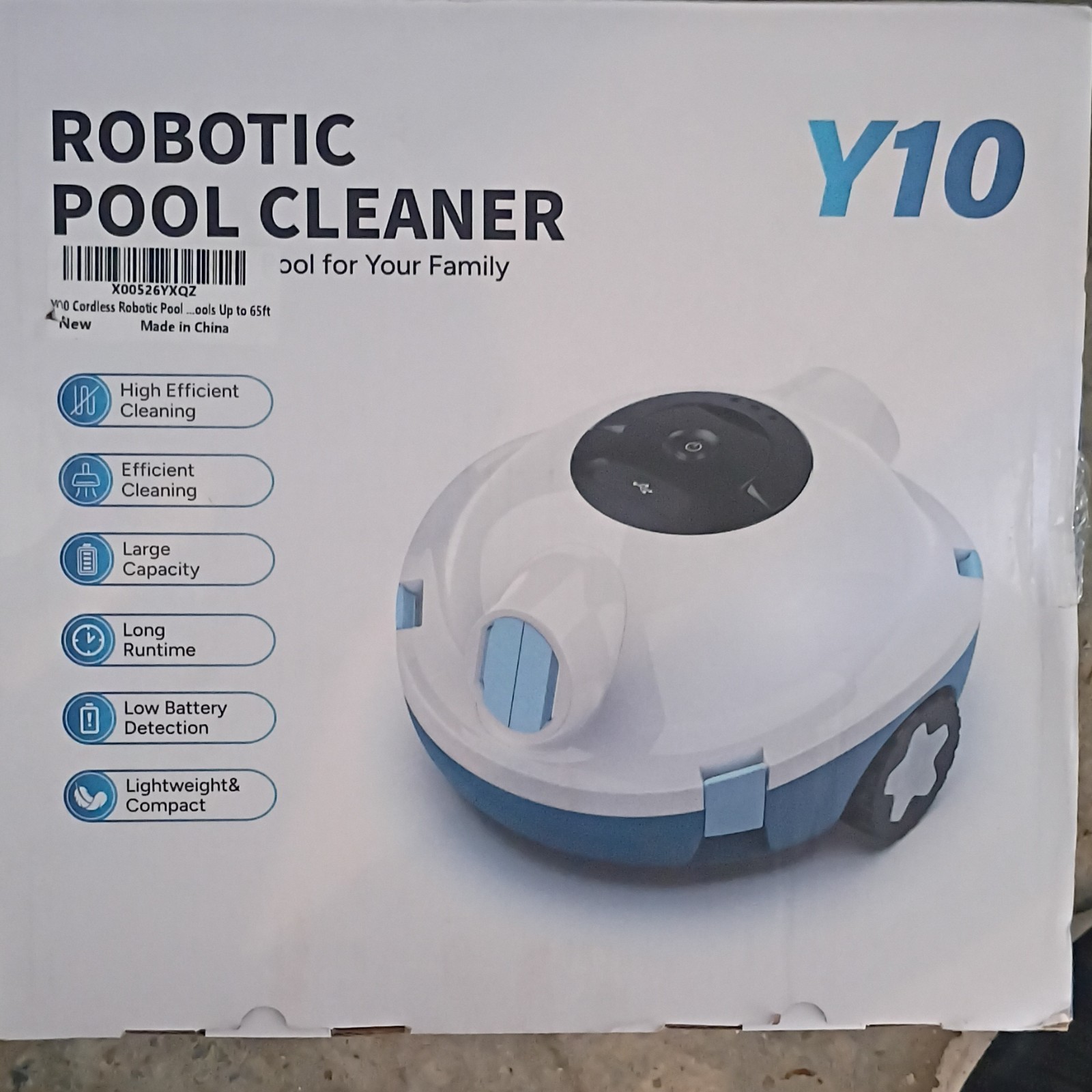 Y10 Cordless Robotic Pool Cleaner for Pool Floor, 40W, Fast Charge, Compact