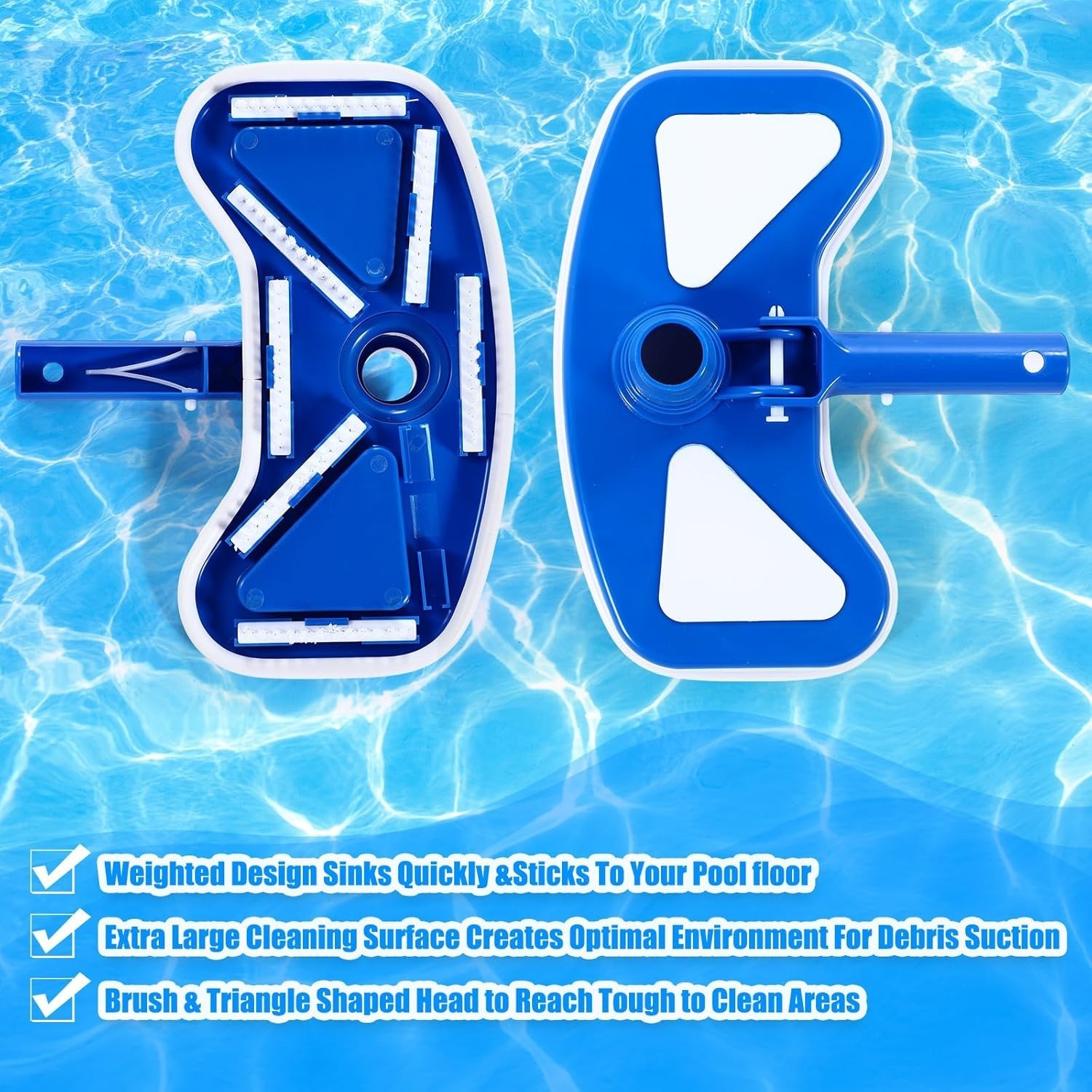3-Piece Pool Vacuum Kit with Adjustable Pole & 18ft Hose – Clean Effortlessly