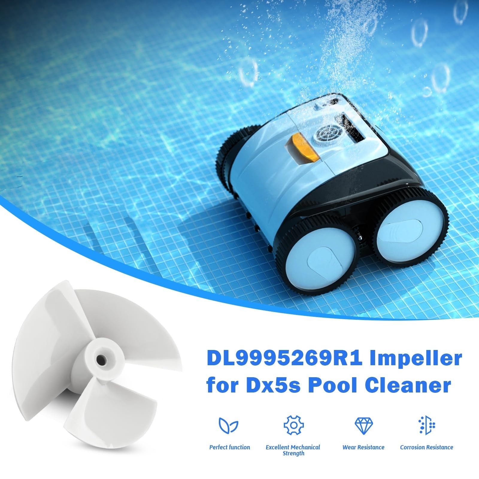 Pool Cleaner Impeller with Screw for Dolphin DC44, DX3, DX4, DX5, C5 & Neptune
