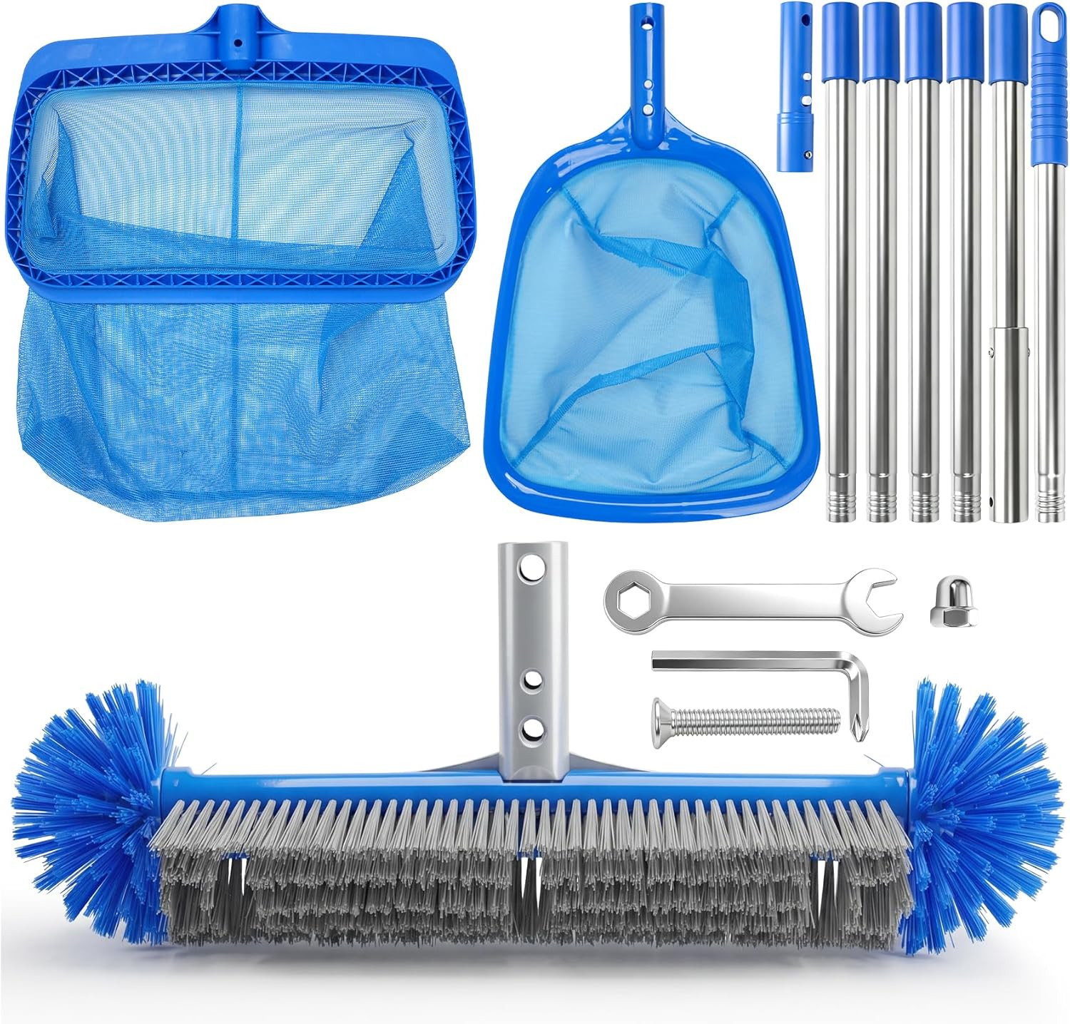 Pool Cleaning Kit with Telescopic Pole, Pool Net with Pole & Dual Skimmers – Pre