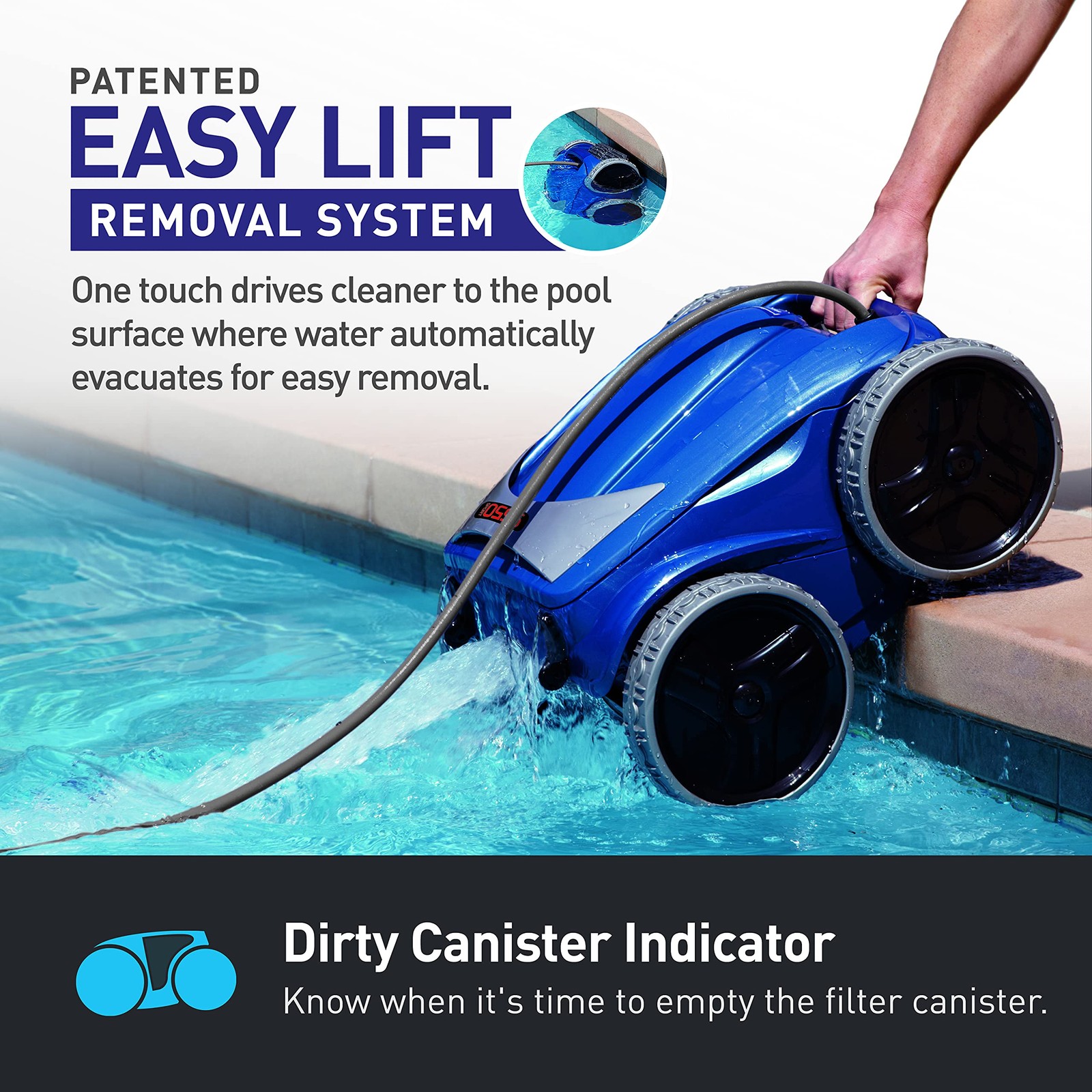 Polaris 9550 Sport Robotic Pool Cleaner, Automatic 22 x 22 x 22 inches, BLUE