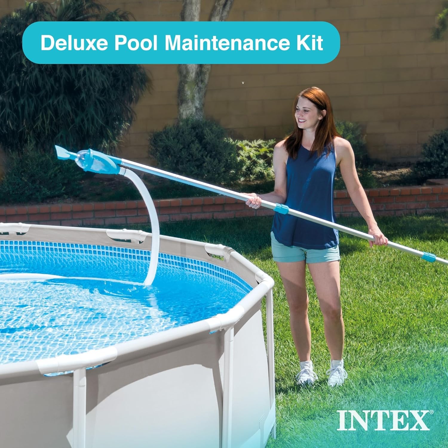 Pool Maintenance Kit for Above Ground Pool w/Vacuum Pole Hose 800 GPH