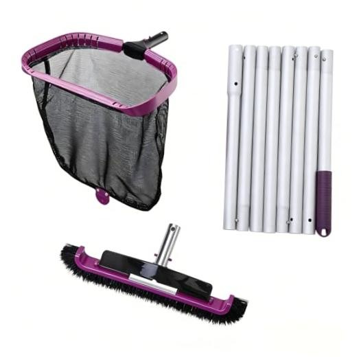 All-in-One Swimming Pool Cleaning Kit, Heavy Duty Deep Leaf Skimmer Net YPK113