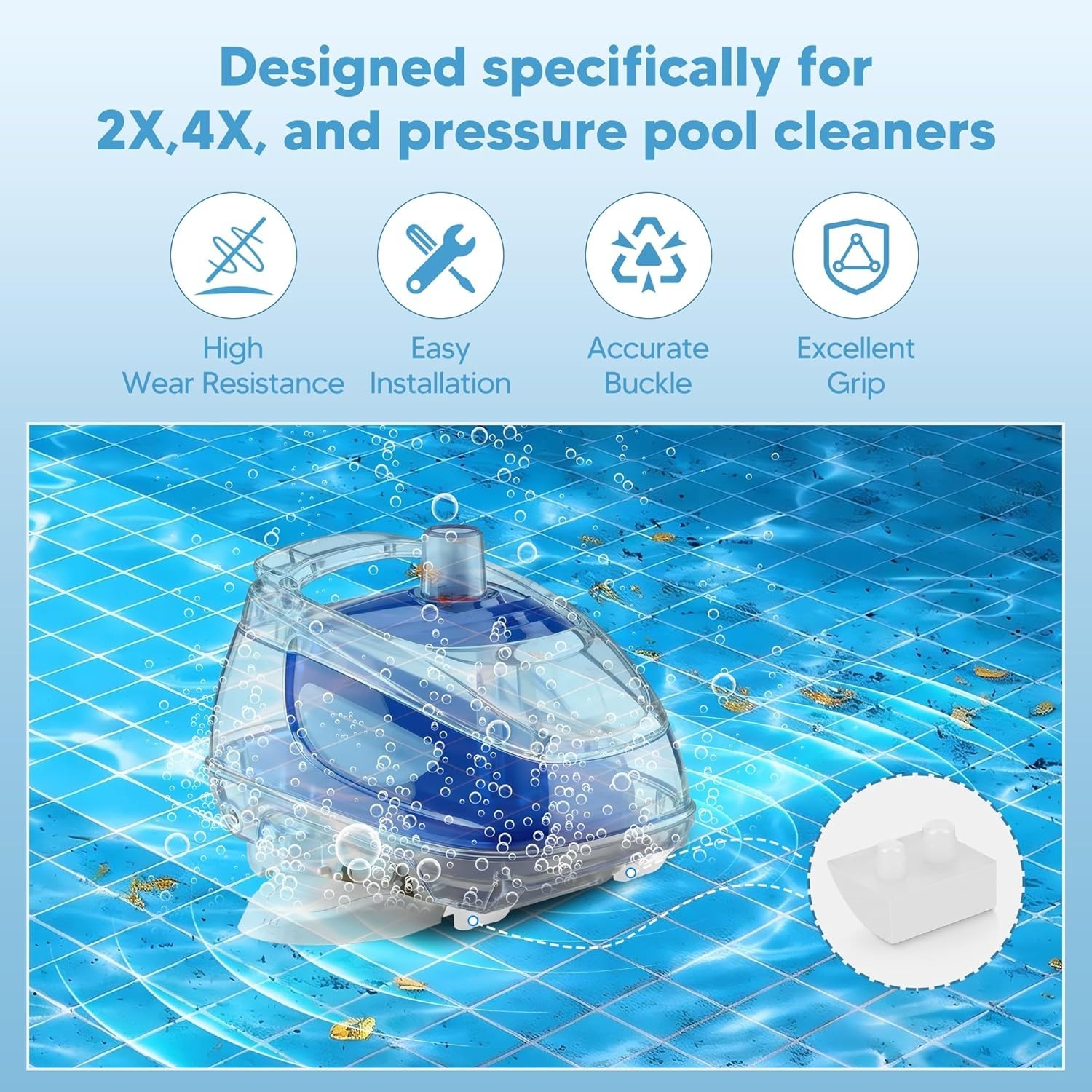 8-Pack Replacement Pod Shoes for Hayward Navigator Pool Vac – Durable Polymer