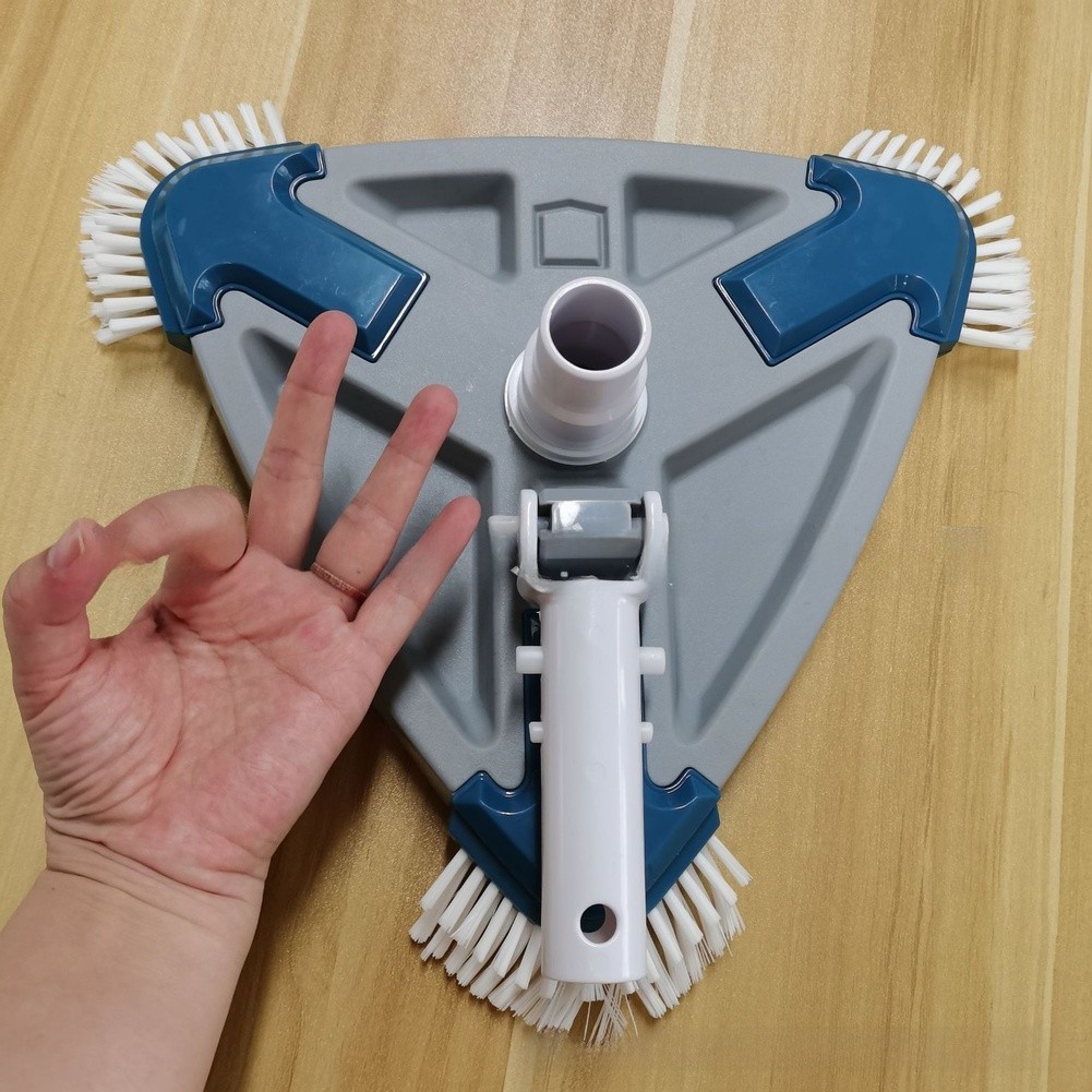 Triangle Pool Brush for Swimming Pools and Fish Ponds with Fastener System