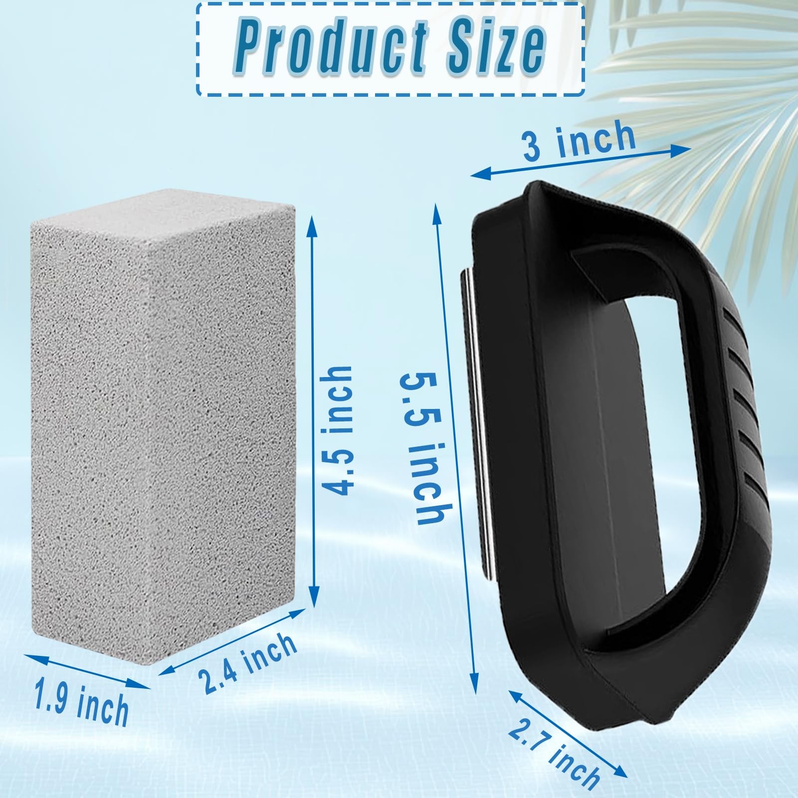 Pumice Stone with Handle for Pool Tile Cleaning 3 Pack