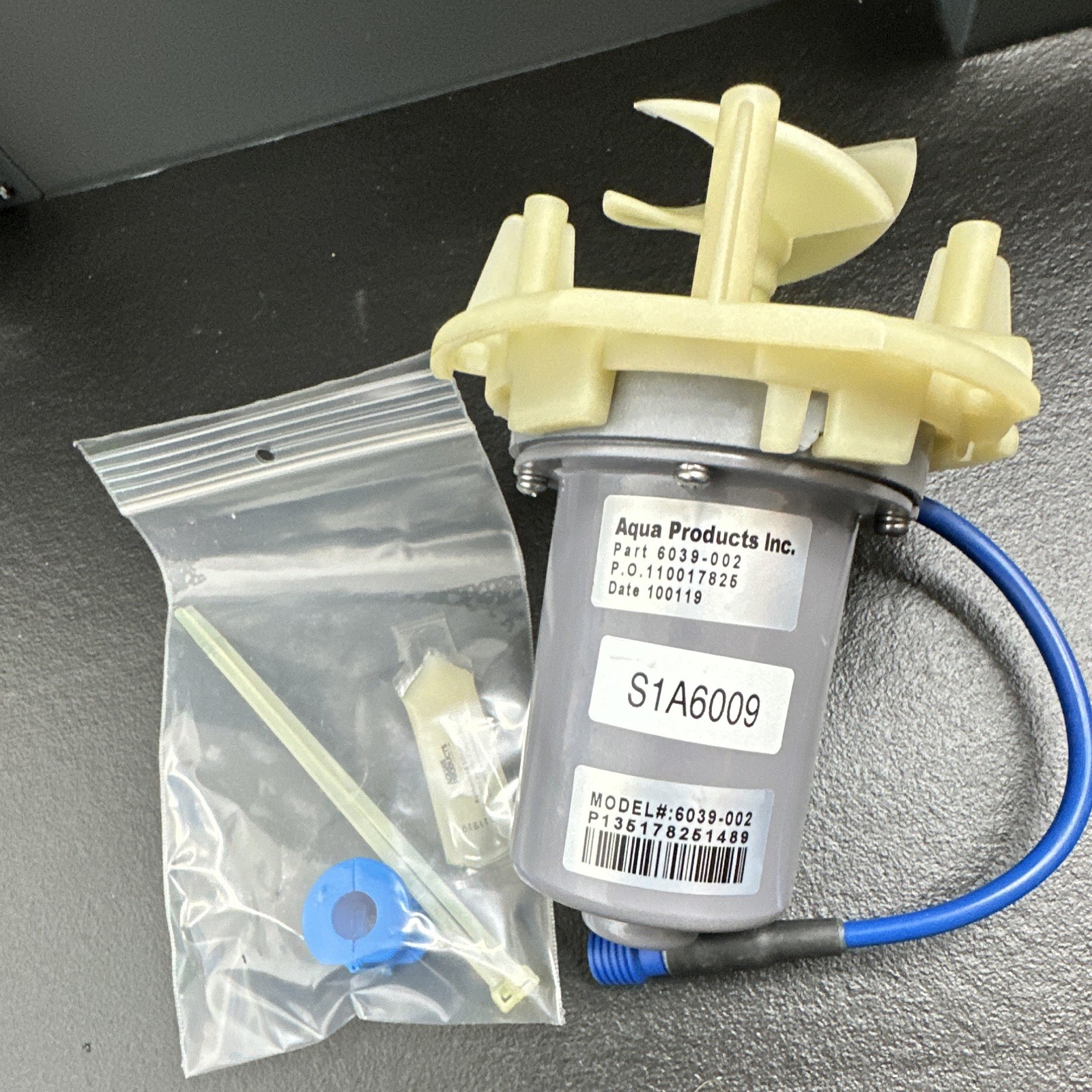 Aqua Products Inc. Pool Cleaner Motor Plastic Gray/Beige/Blue 6039-002 S1A6009