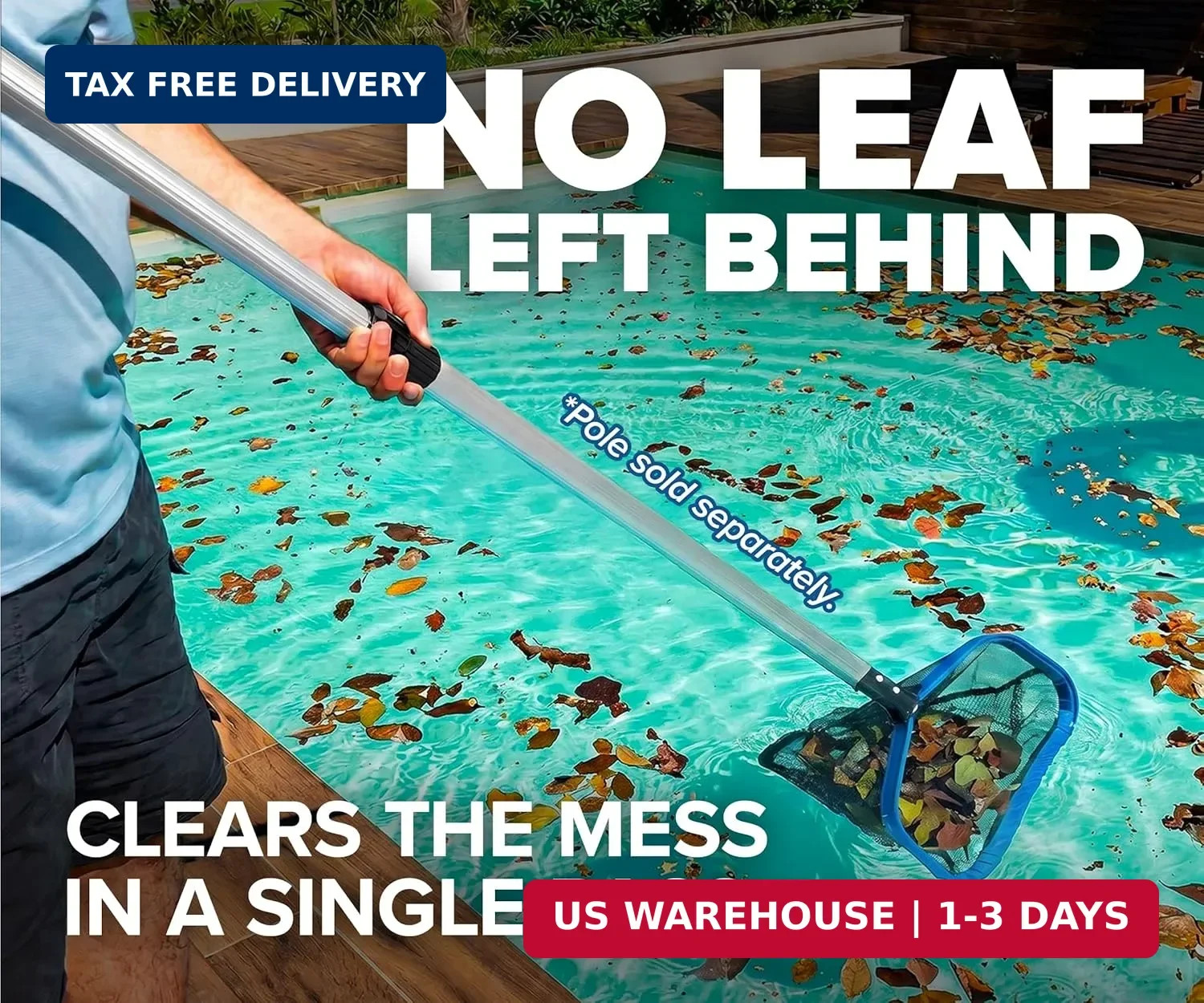 Aluminum Frame Pool Leaf Net – Deep Bag Pool Nets for Leaves for Inground & Abov