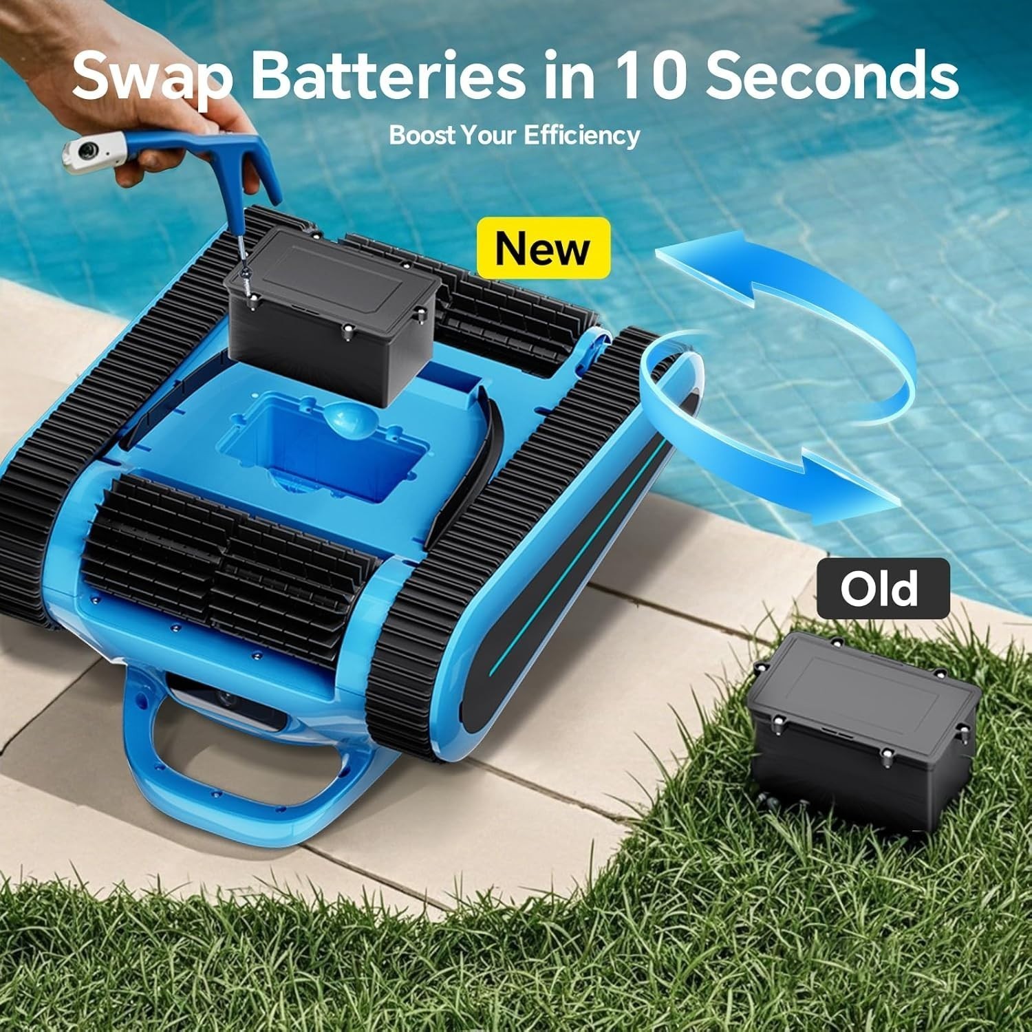 Seauto Cordless Pool Robot Cleaner App Support Wall Climbing AI Sonar Navigation
