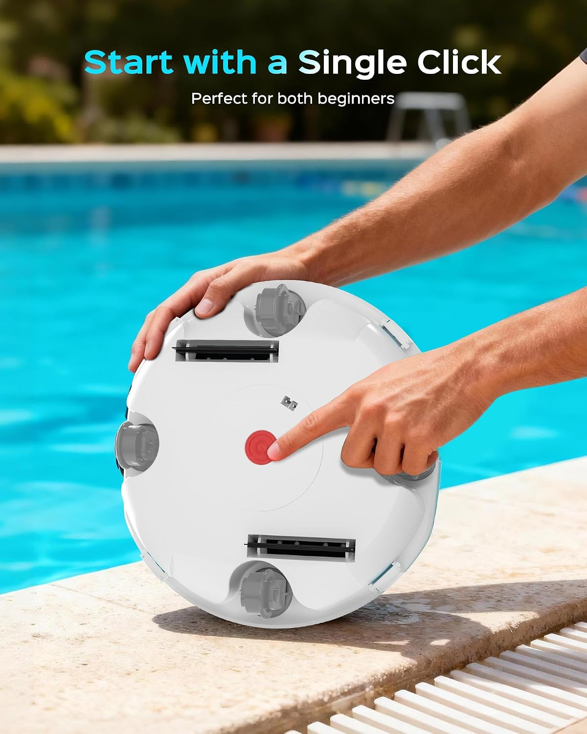 Cordless Pool Vacuum for above Ground Pool, Automatic Pool Cleaner Robot Cleanin