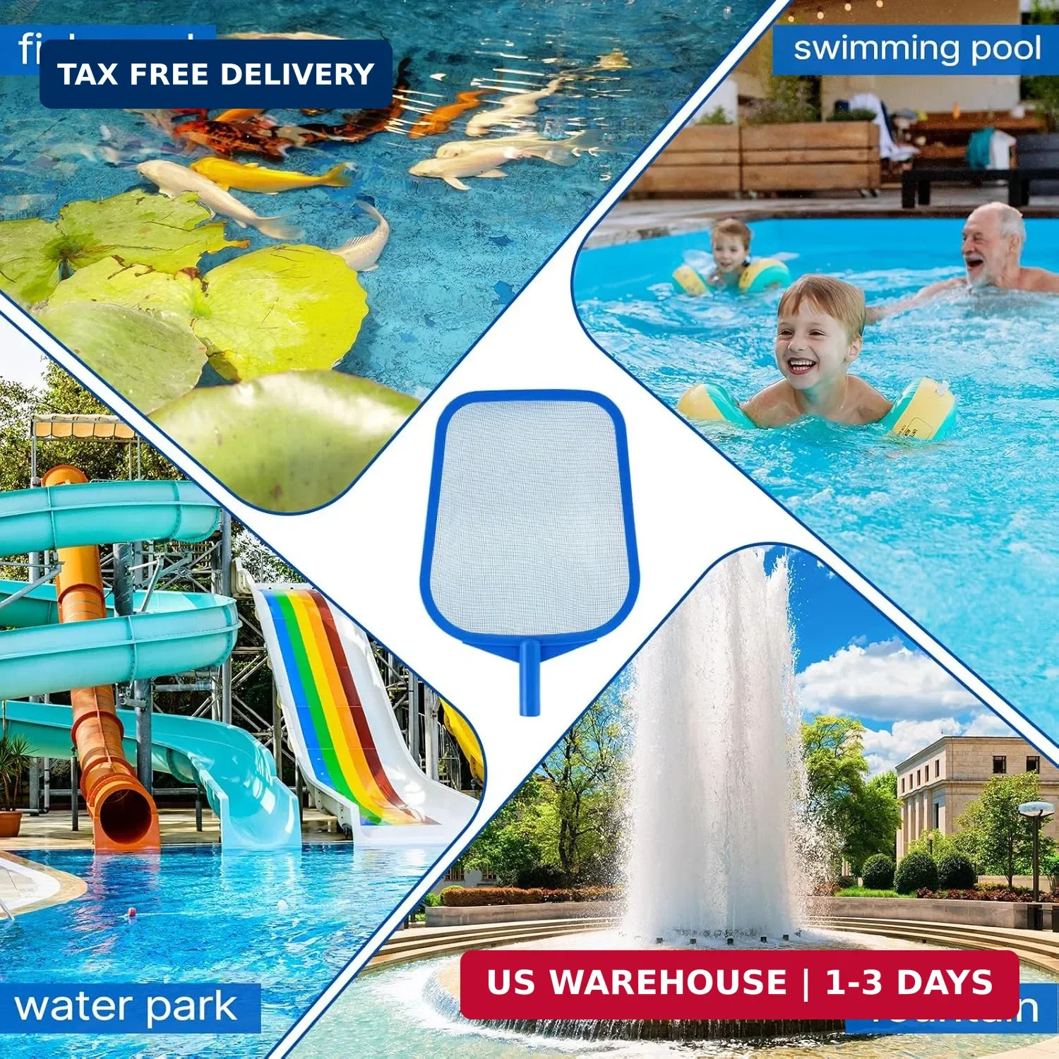 Pool Net – Pool Skimmer Net with 5 Section Detachable Poles, 22.2 »- 59.1 », Ski
