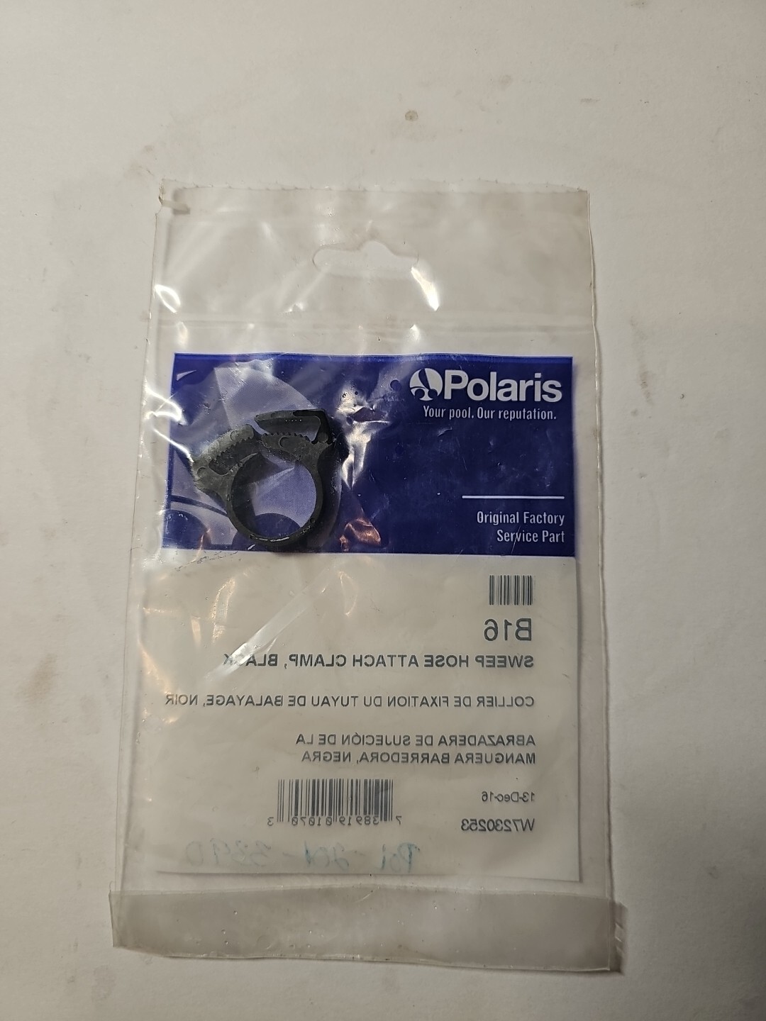 Polaris Sweep Hose Attach Clamp, Black, for 3900 (B16) – Lot of 3