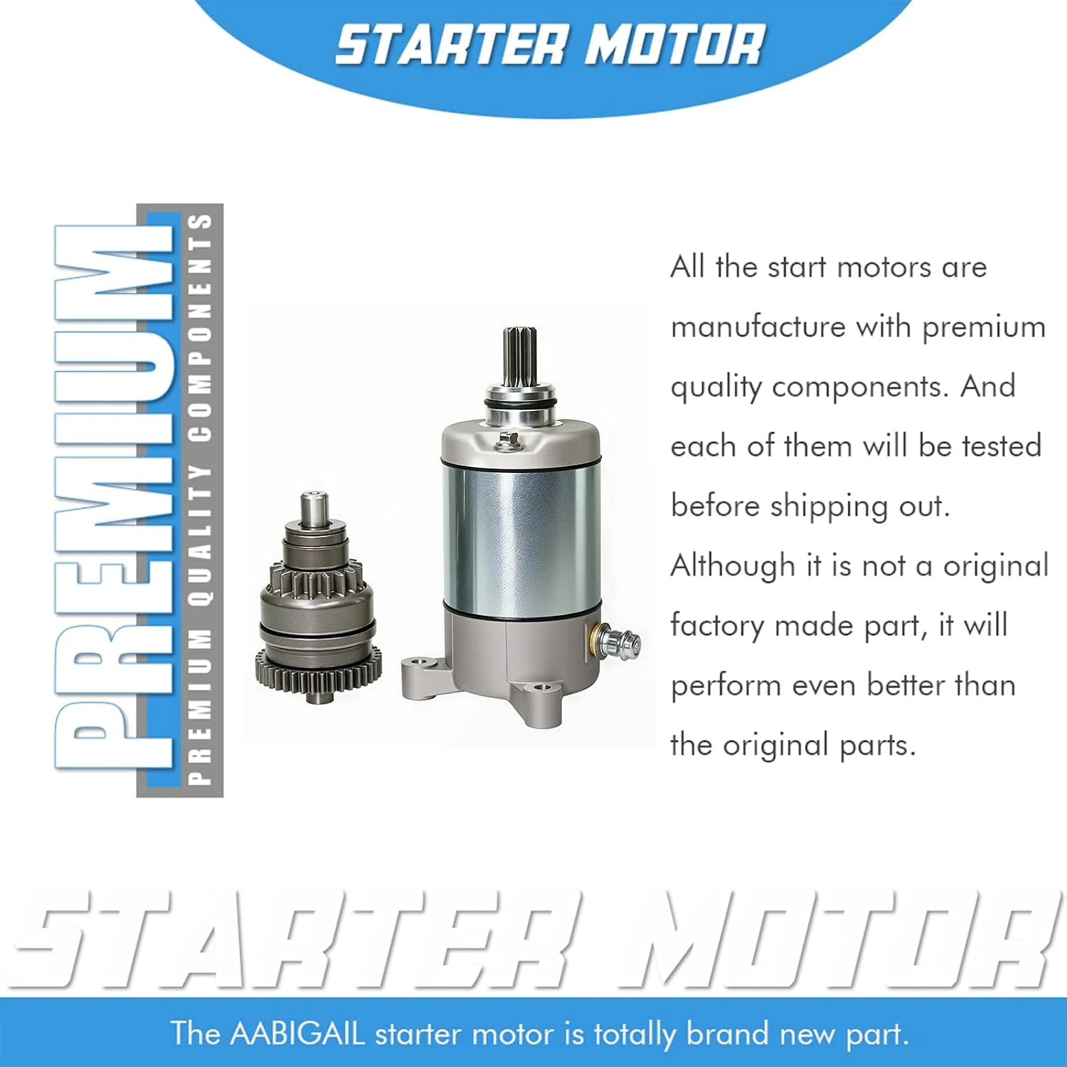 Starter Motor and Drive Combo Kit Replacement for Polaris 3090188 3084981 57-268