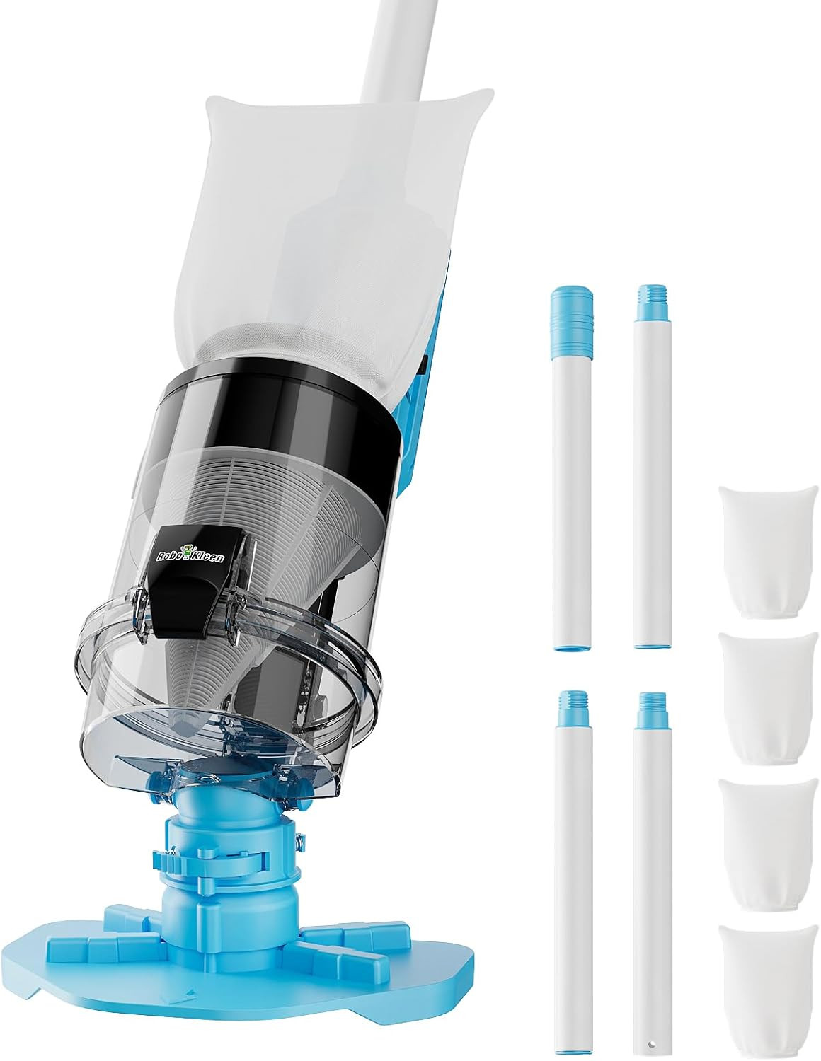 Cordless Pool Vacuum with Telescopic Pole, Powerful 30 GPM Suction, Advanced Dua