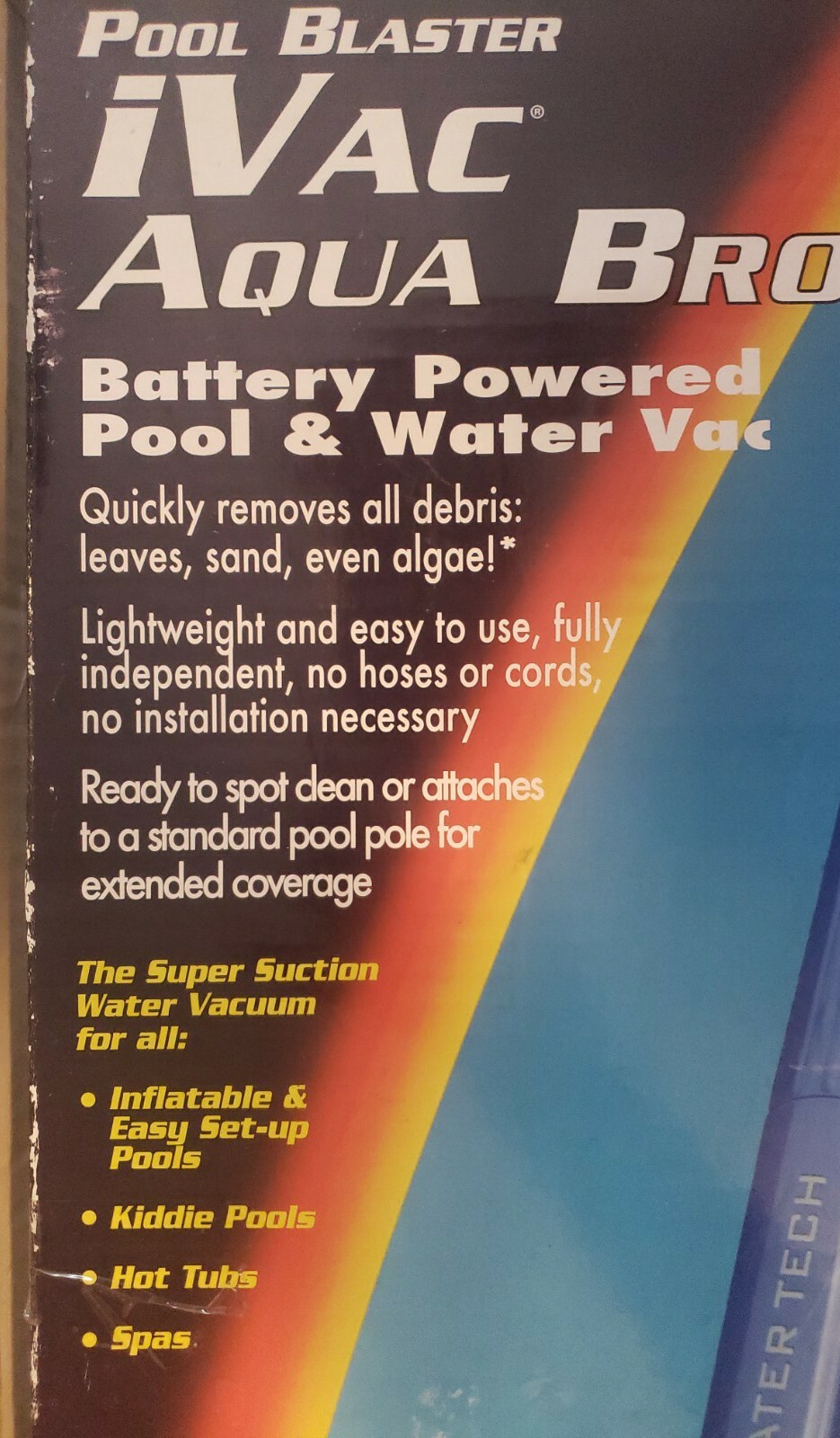 water tech pool blaster ivac aqua broom – new in box
