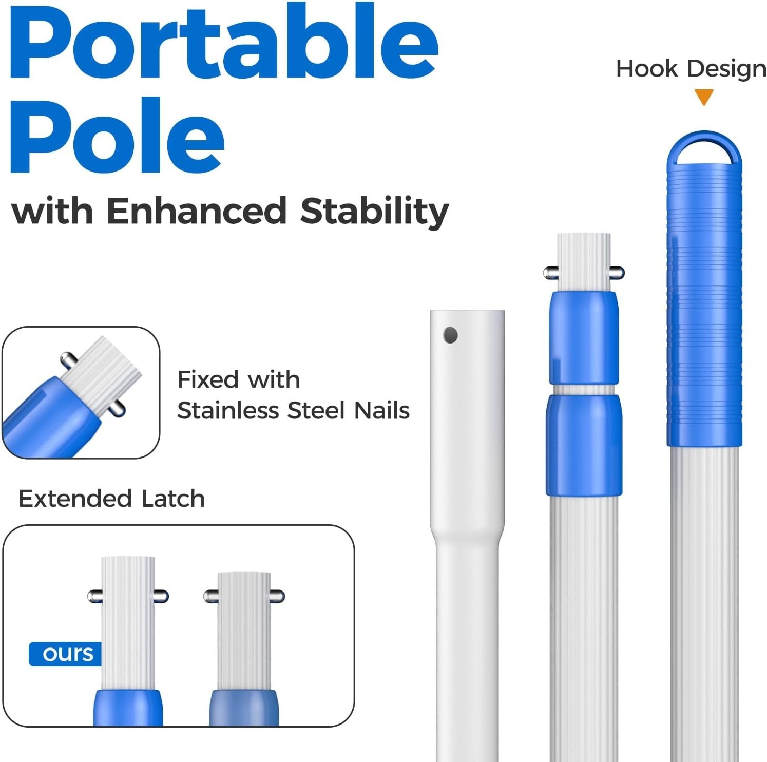 67.7 Inch Pool Skimmer Net with Adjustable Aluminum Pole for Effortless Cleaning