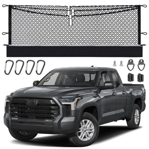 3-Layer Cargo Net Zipper Bag Truck Bed Net for for Toyota Tundra 2007-2026