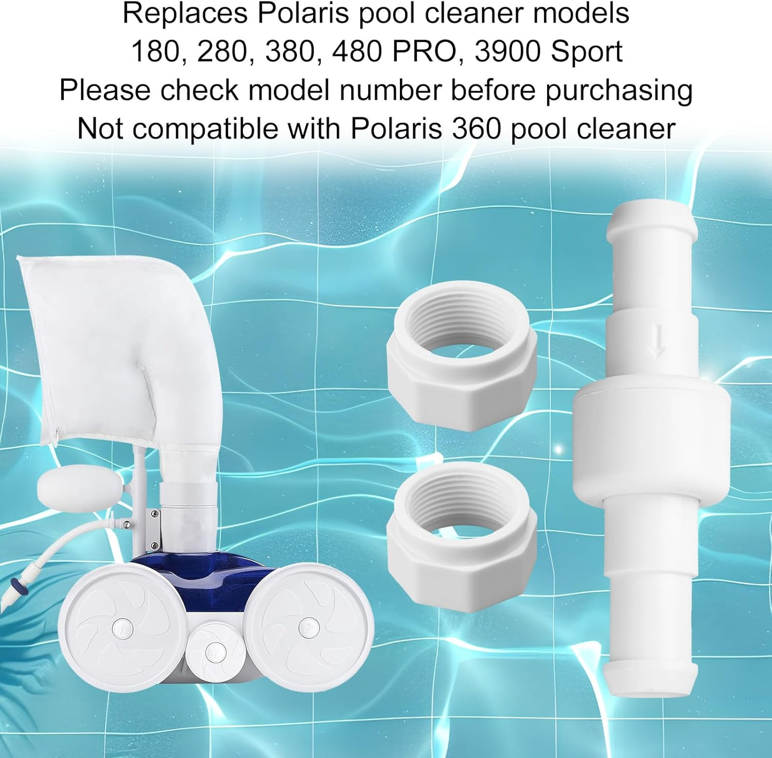 3pcs 180, 280, 380 Pool Cleaner Ball Bearing Hose Swivel Combo Kit Replacement w