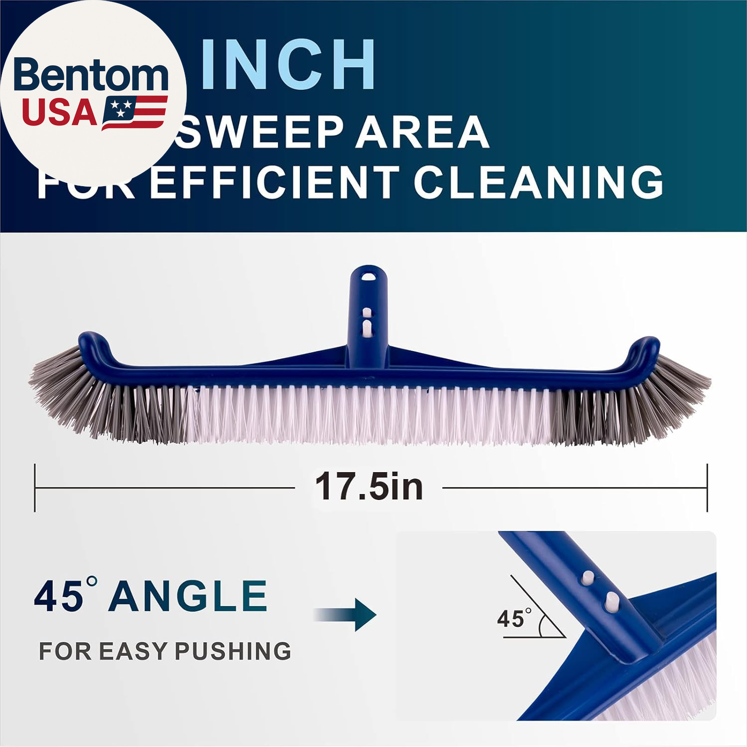 Pool Brush, 17.5 » Pool Brush Head for Inground Pools & Above-Ground Pools, Dura