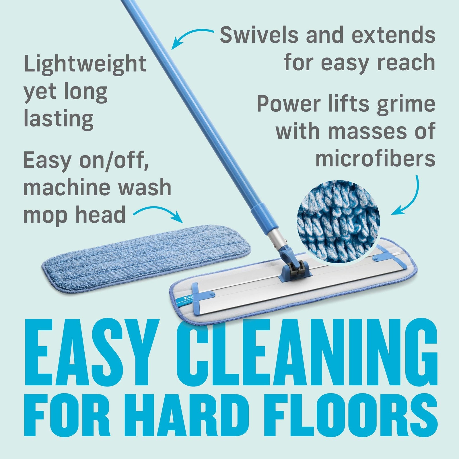 E-Cloth Deep Clean Mop with Extra Mop Replacement Head, Microfiber Mop, Perfe…