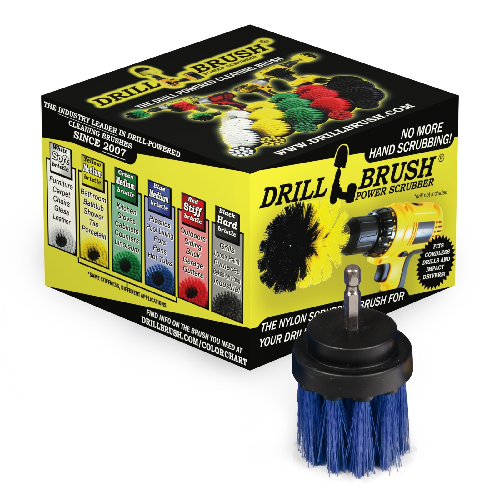 Drillbrush Scrub Brush – Pool, Spa, Hot Tub – Sliding Glass Shower Door Tracks