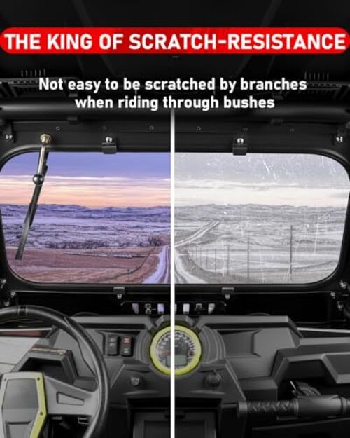 14-18 XP 1000 Vented Glass Windshield With 2 Manual Wipers Compatible with
