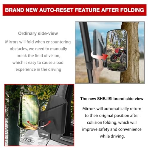 ADV Xpedition Side Mirrors (2pcs),Its Spring-Back Feature Enables Easy Post