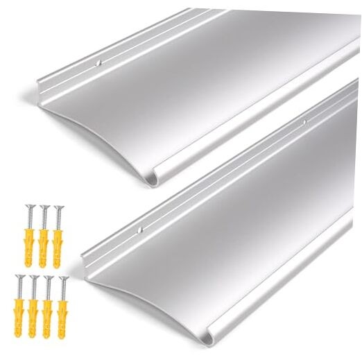 -Pack 4&Prime; Extra-Wide Door Rain Drip Guard, 5&Prime; L Heavy Duty 52in-Silver 2