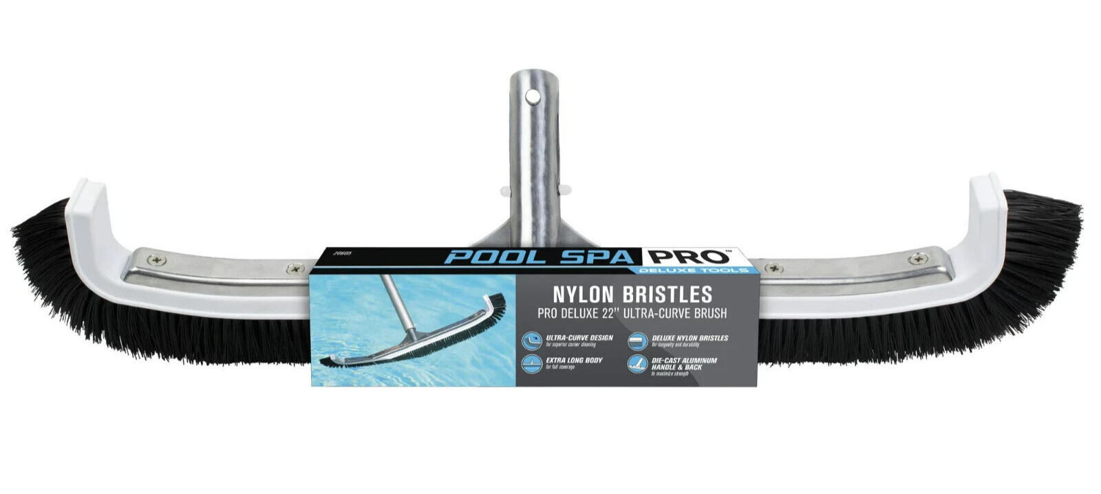 Pool Spa Pro Deluxe 22 Inch Ultra-Curve Swimming Pool/Spa Cleaning Brush