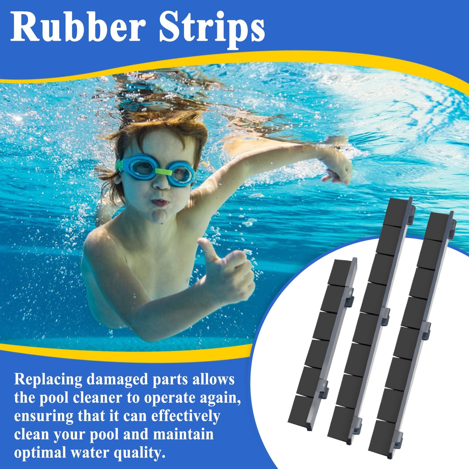 6Pcs Rubber Strips for 2025 E10 Automatic Pool Vacuum Cleaner Replacement Parts