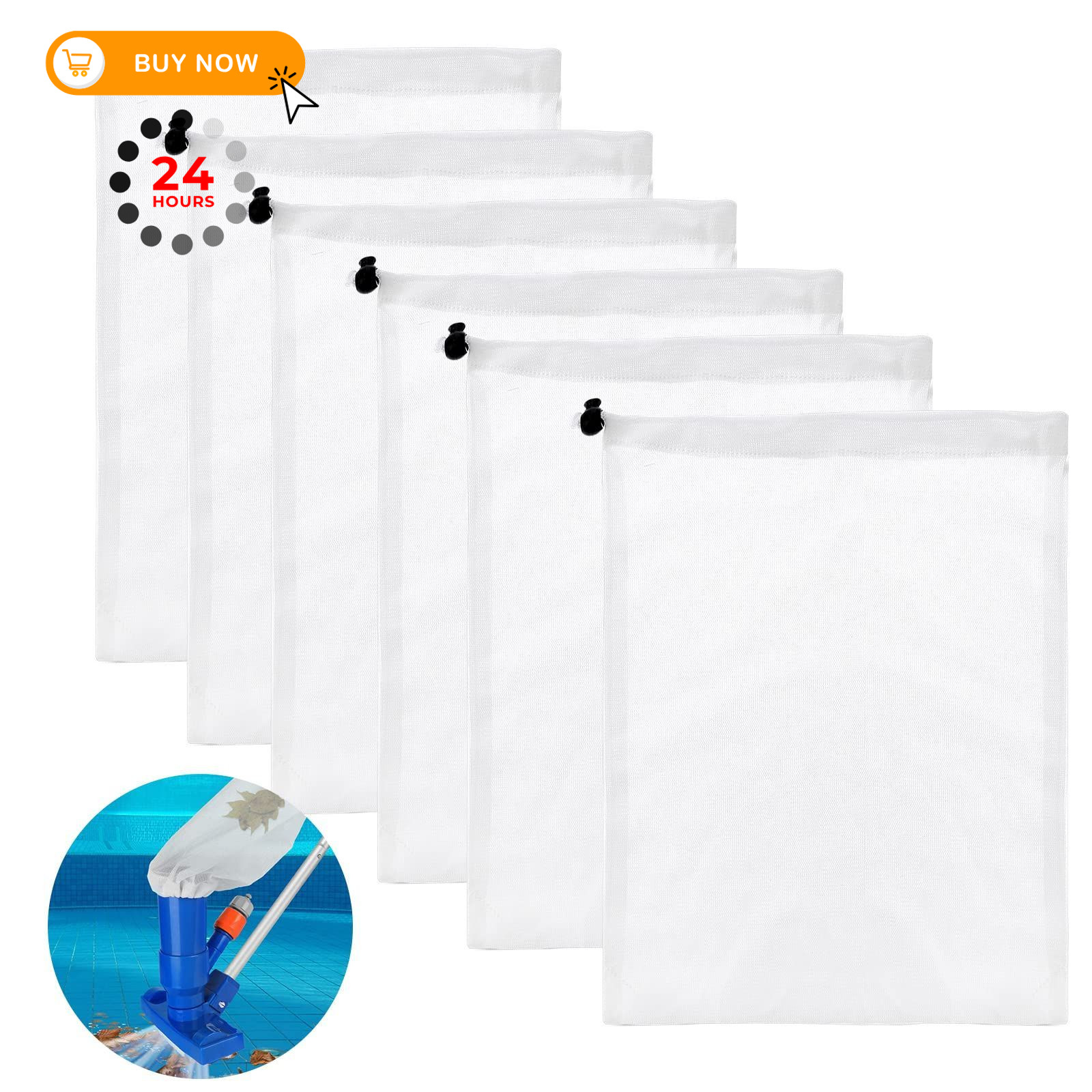 Thinp 6 Pack Pool Cleaner Net, 9 X 12.2 Inch Vacuum Fine Mesh…