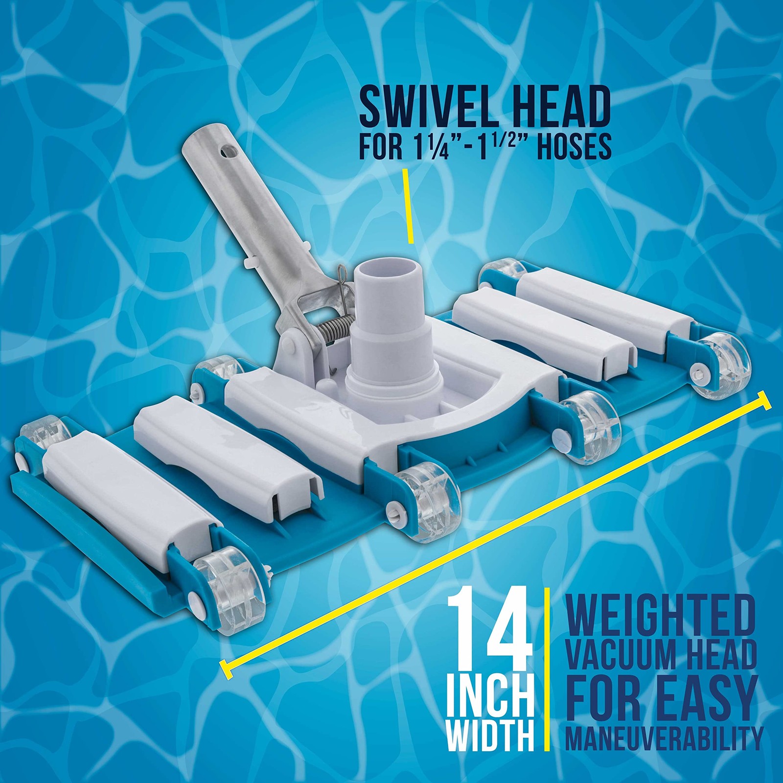 U.S. Pool Supply 14&Prime; Manual Vacuum Head for Inground 14 Inch, White/Teal
