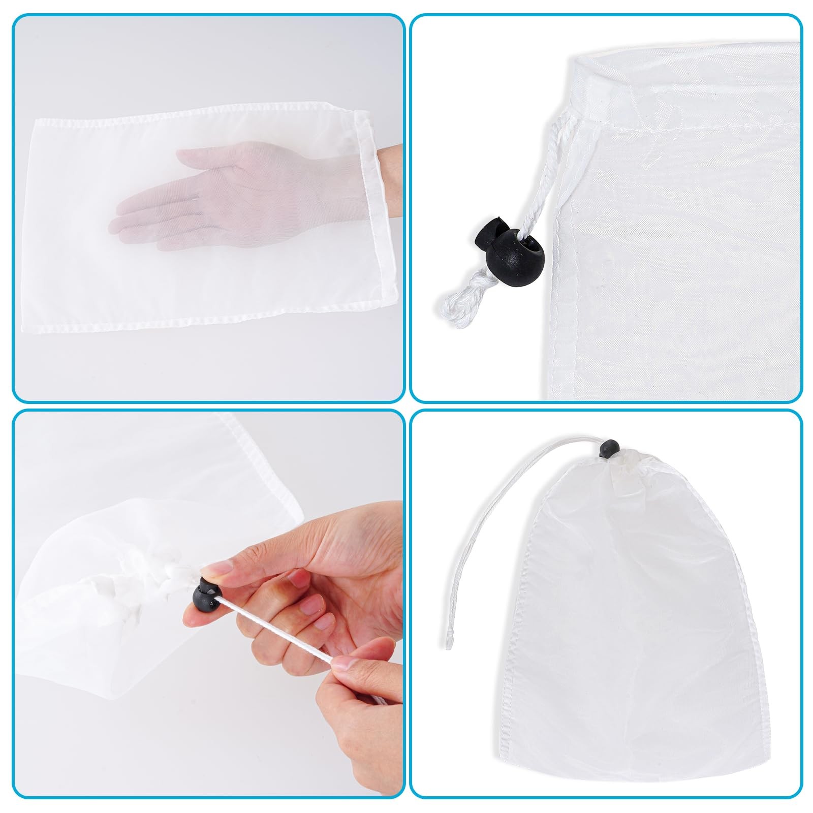 6Pcs Pool Leaf Vacuum Net Bag Replacement with Locking Cord, Pool Vacuum Mesh…