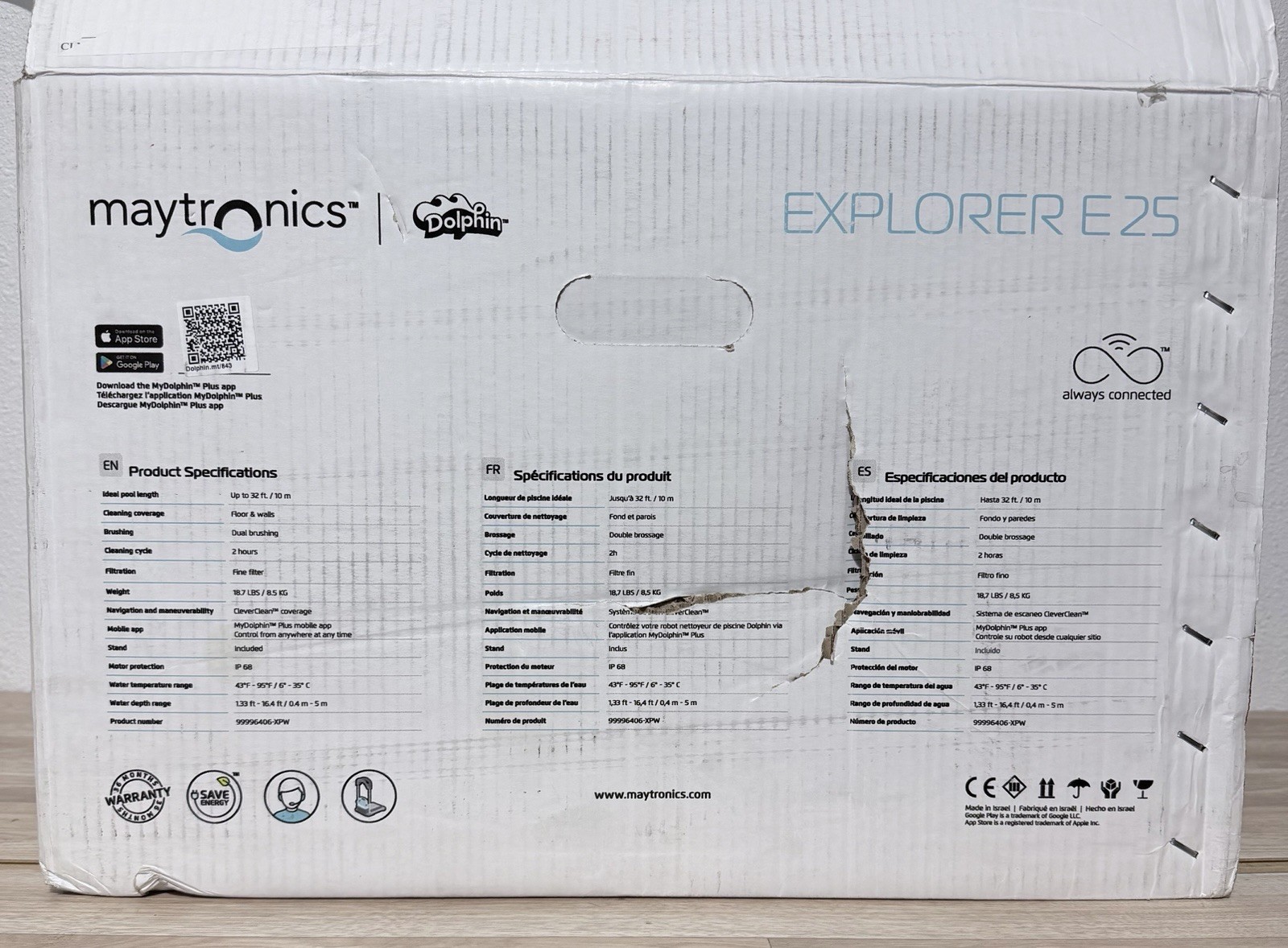 Dolphin Explorer E25 WiFi Robotic Pool Cleaner Wall Climbing slightly Used