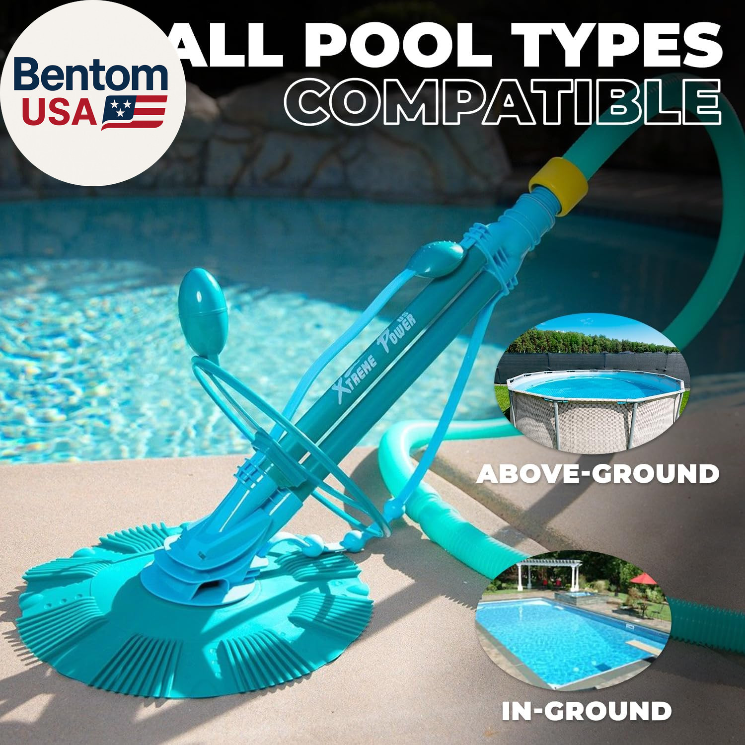 Premium Automatic Suction Vacuum-Generic Climb Wall Pool Cleaner Sweeper In-Grou