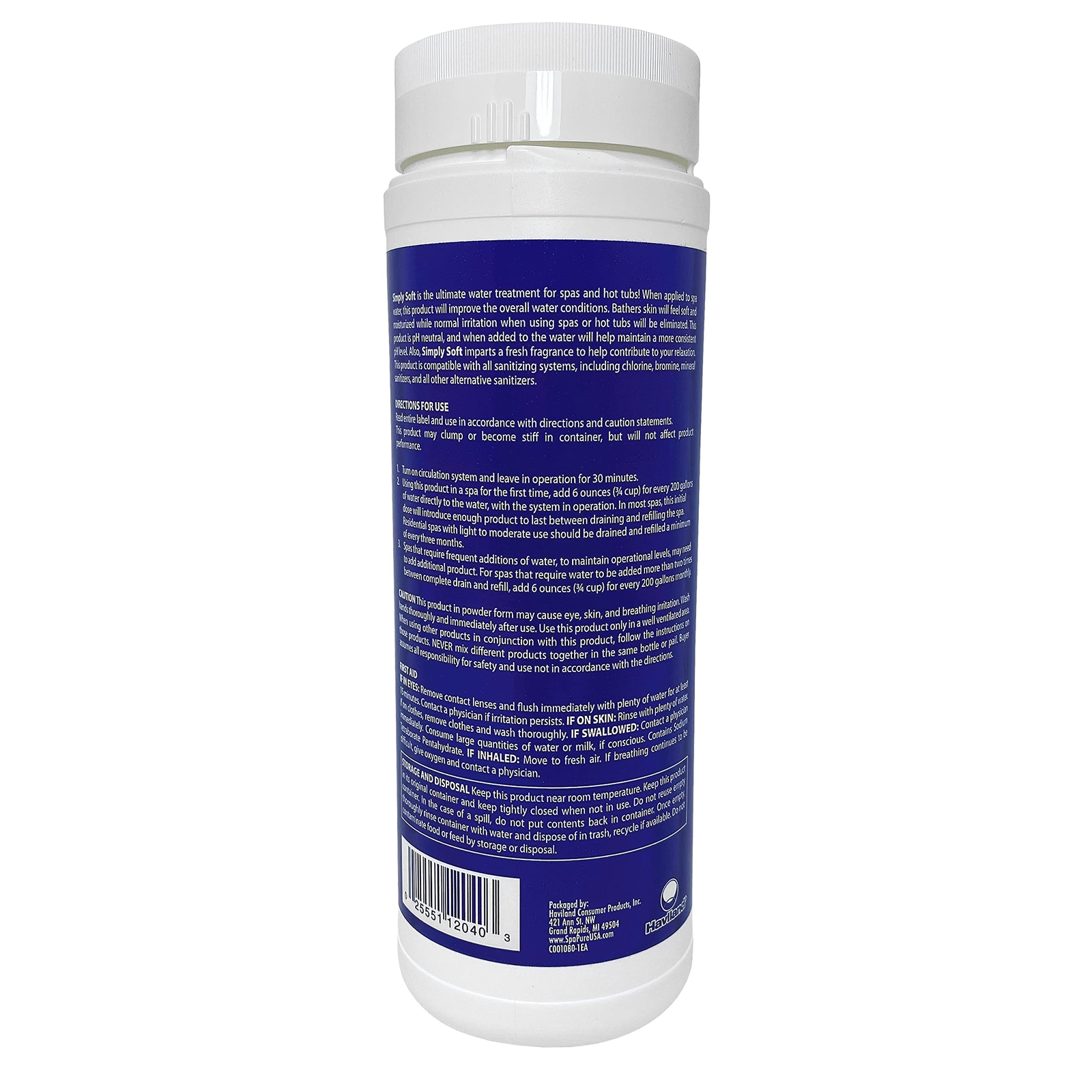 SpaPure Simply Soft Water Treatment 2 lb Moisturizes Improves Clarity Balance