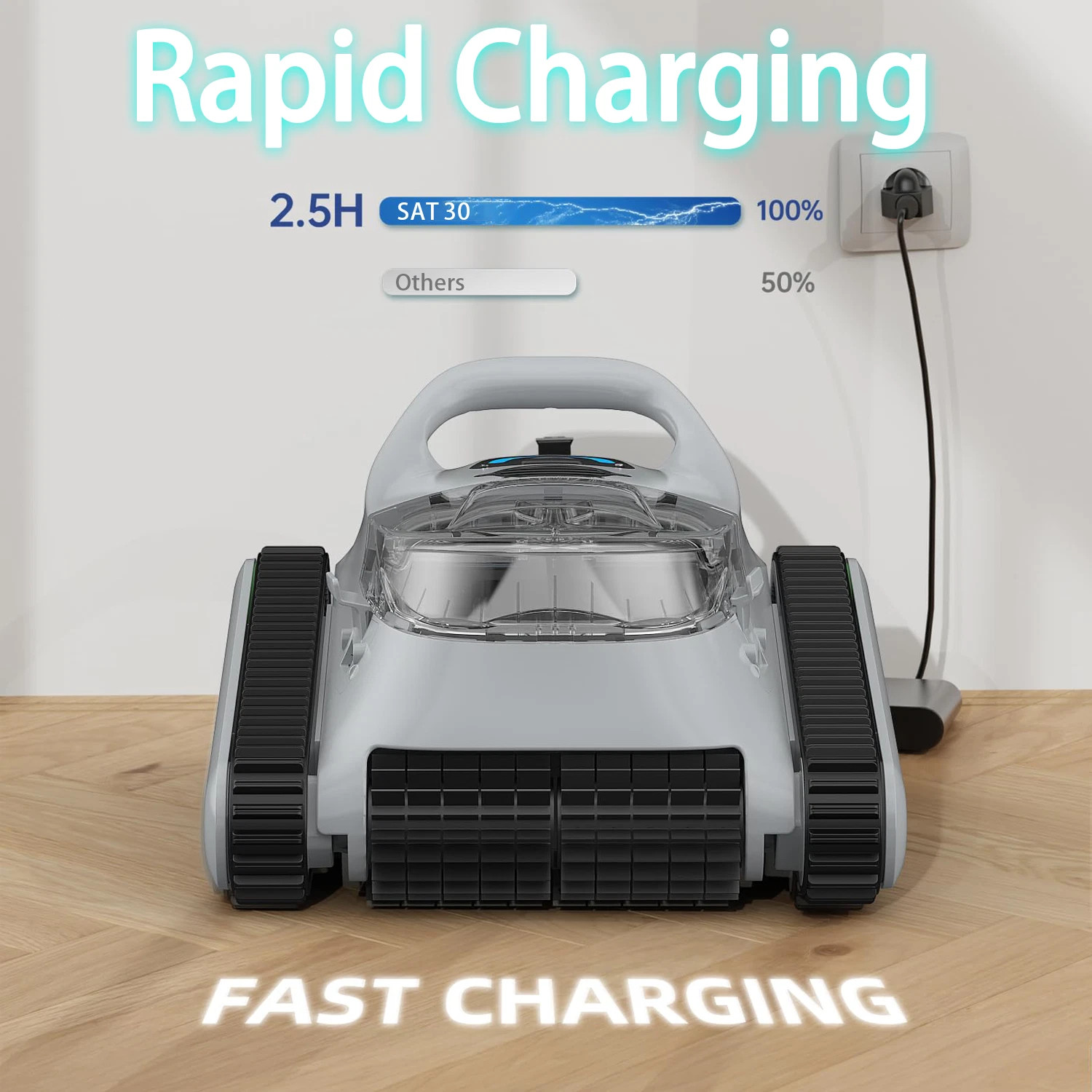 Automatic Robotic Pool Vacuum Pool Cleaner Wall Climbing Scrubber Inground Pool