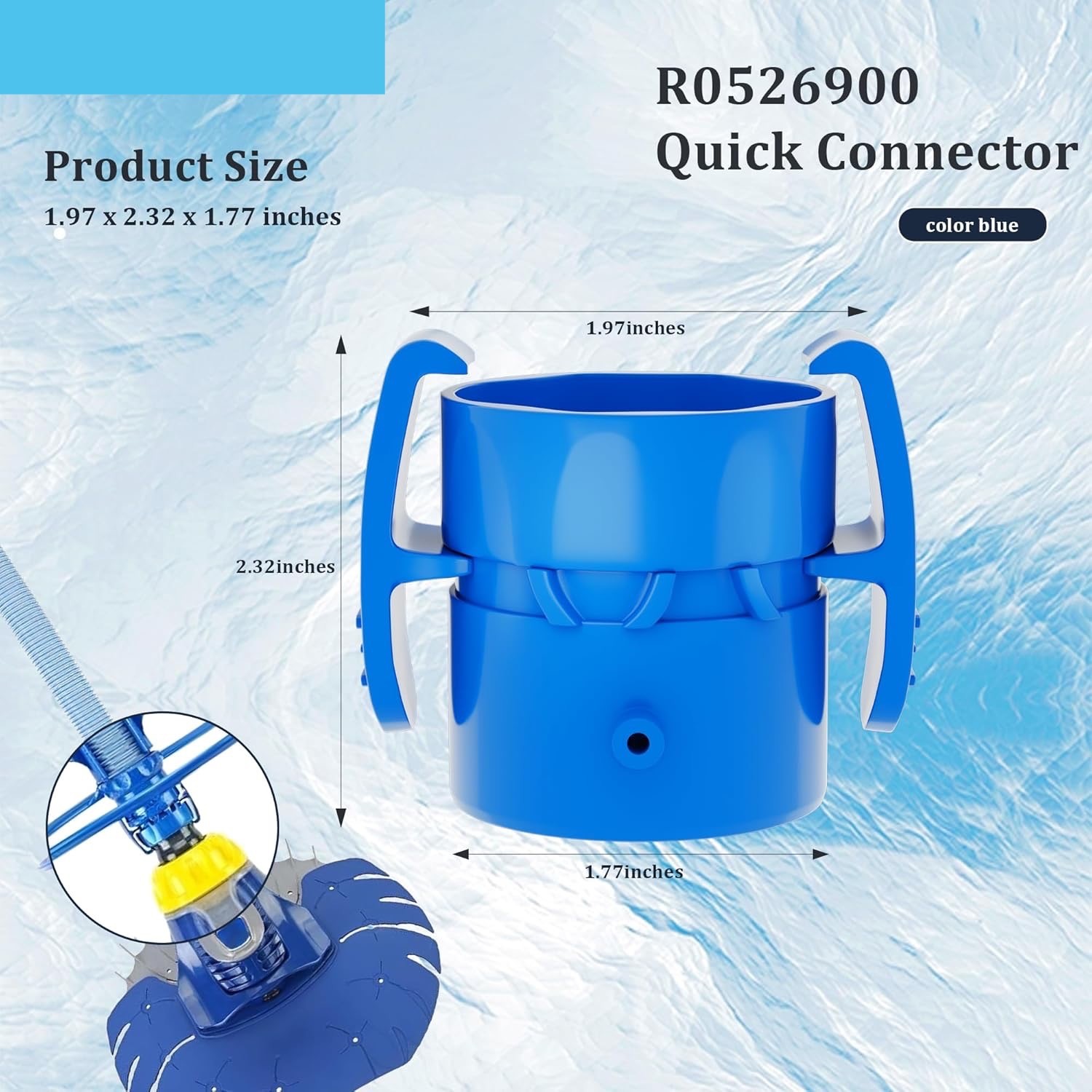 For Zodiac Quick Hose Connector For MX6 MX8 T5 & Duo Suction Cleaners R0526900