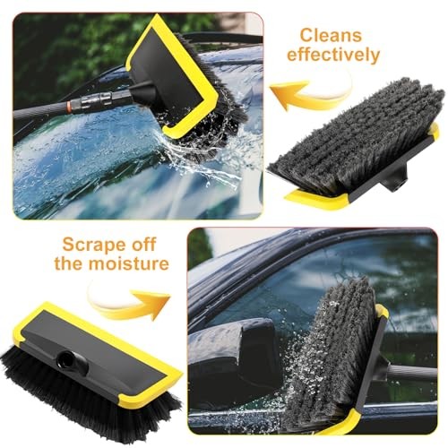 2 Pcs 10 Inch Solar Panel Soft Brush Cleaner Head, Bristles Scrub Gray Black