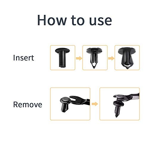 200 PCS 8mm Universal Plastic Push Clips, Push-Type Nylon Bumper Fastener